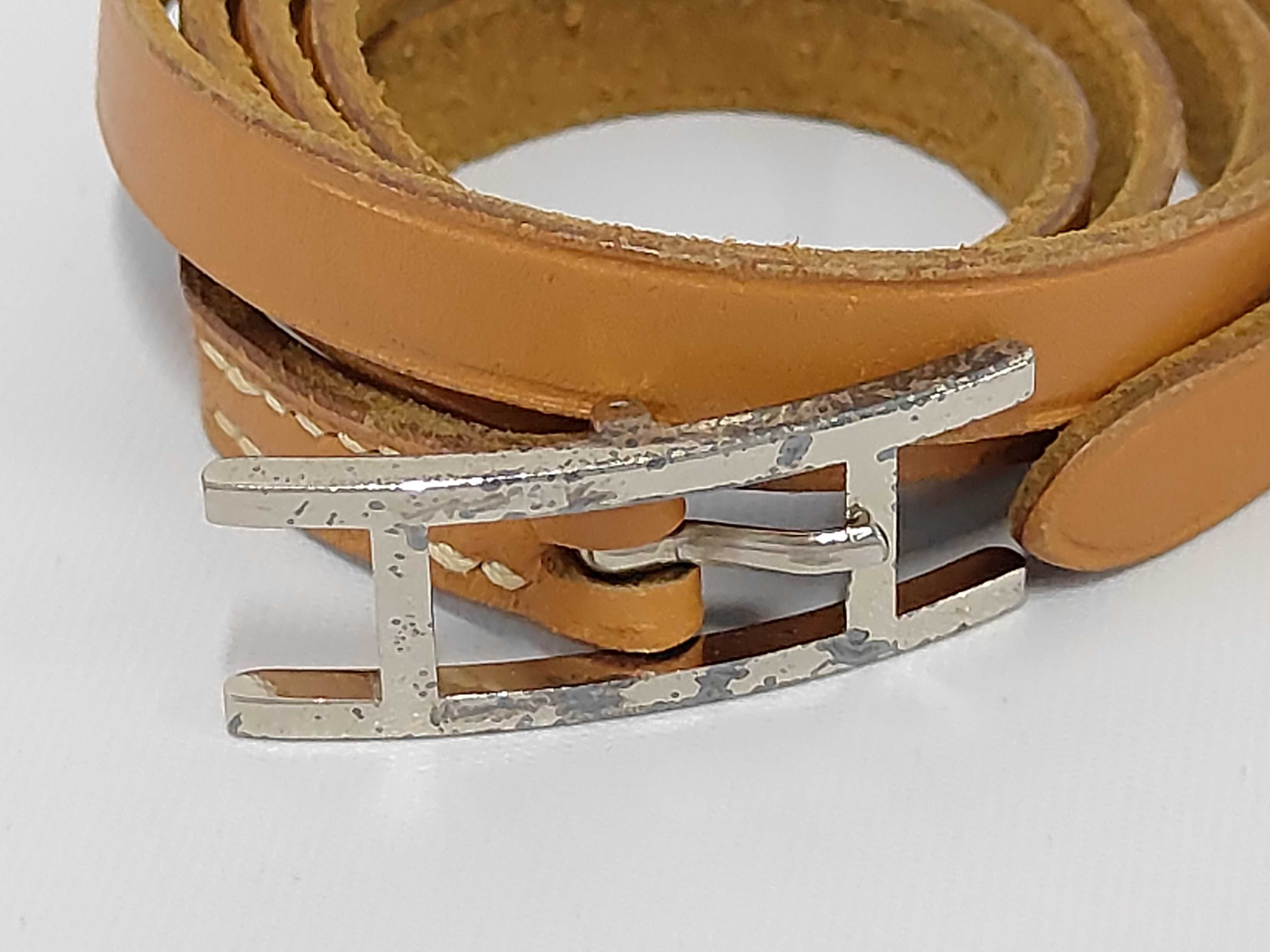 Api Leather Brown Silver Bracelet Choker Bracelet/Bangle — view 2