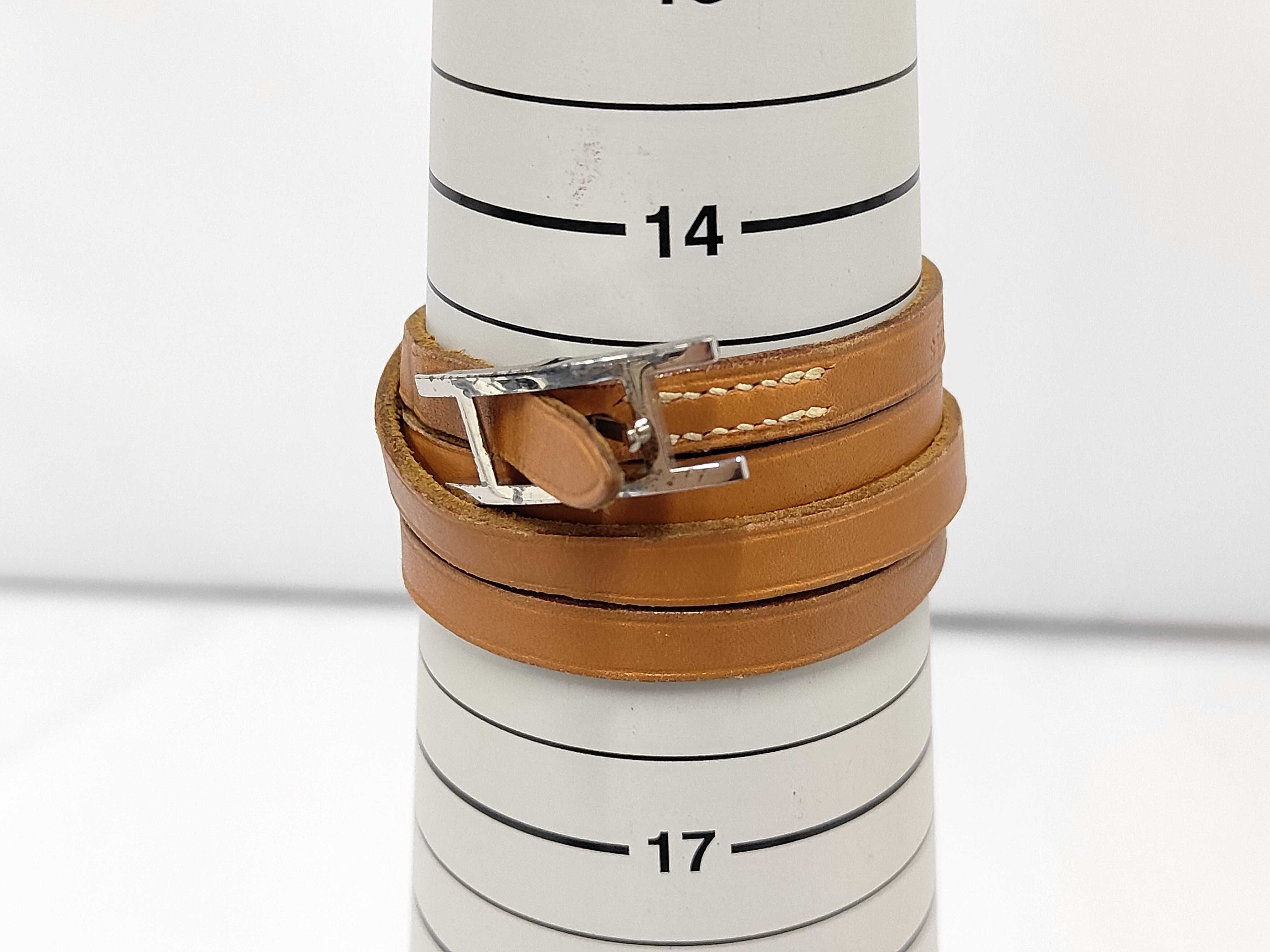 Api Leather Brown Silver Bracelet Choker Bracelet/Bangle — view 6