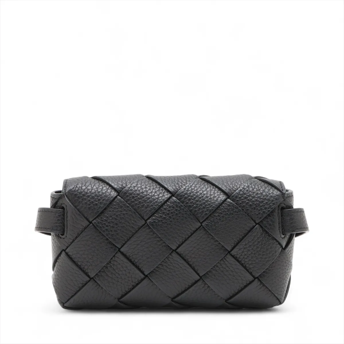 Diago Belt Leather Waist Pouch, Black — view 2