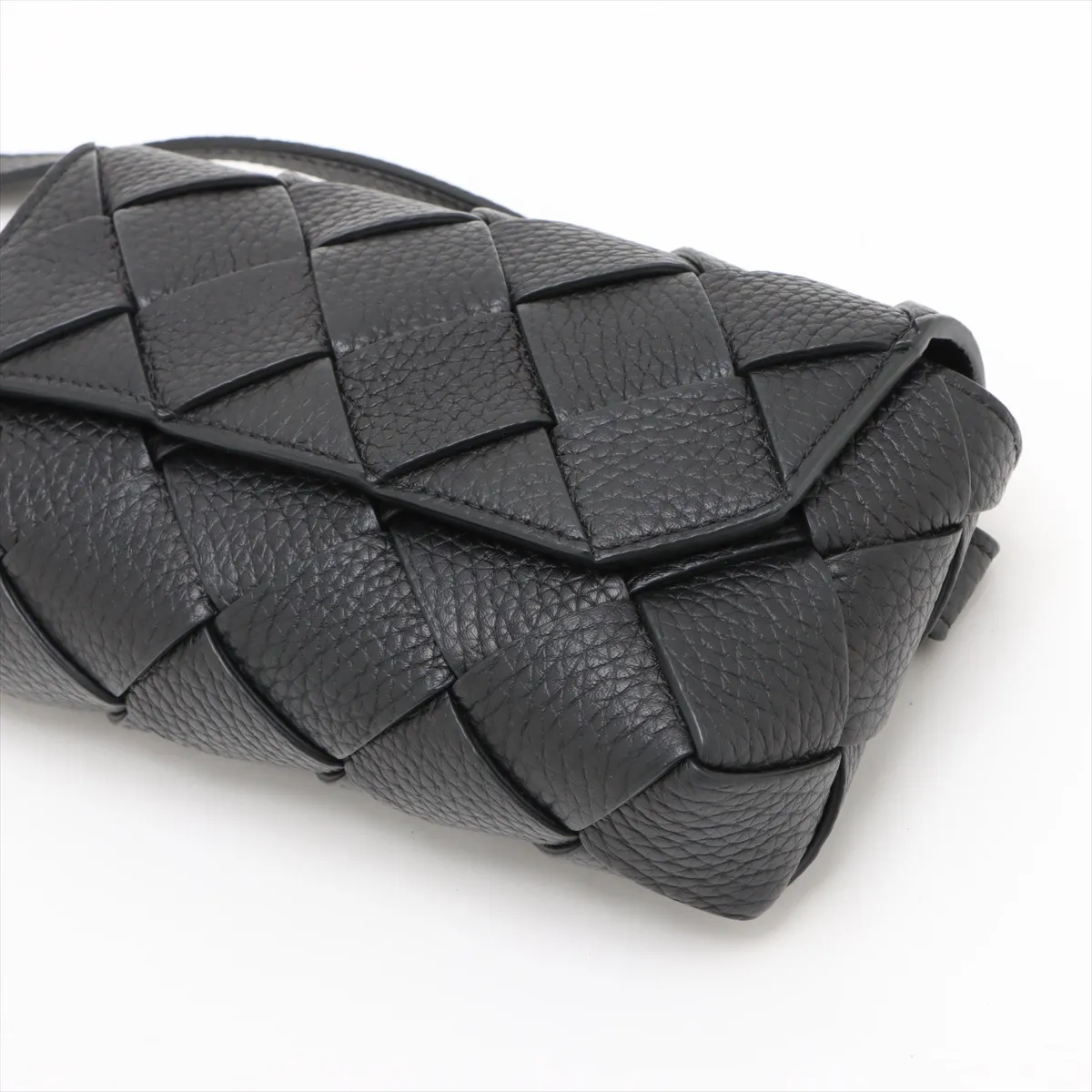 Diago Belt Leather Waist Pouch, Black — view 3