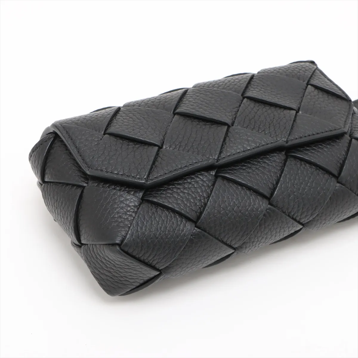 Diago Belt Leather Waist Pouch, Black — view 4