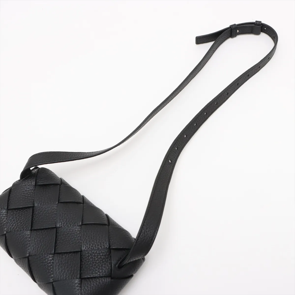 Diago Belt Leather Waist Pouch, Black — view 5