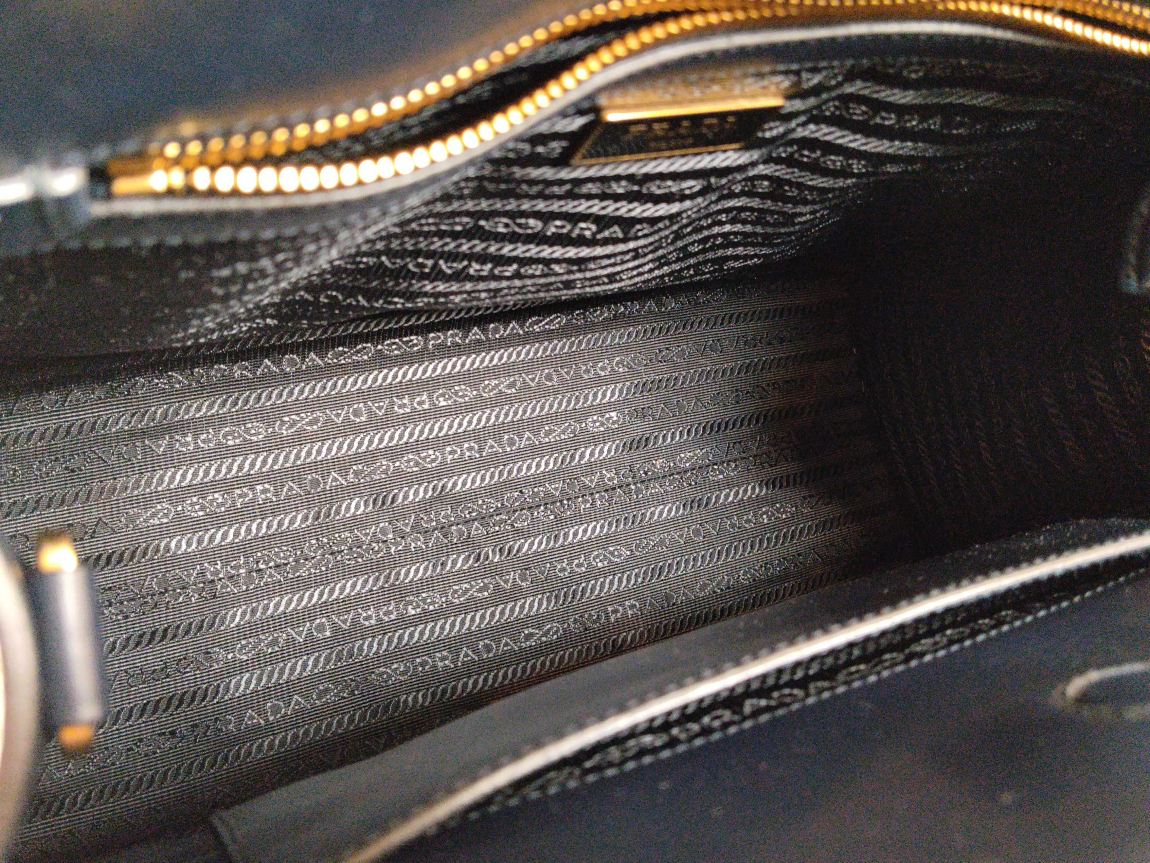 Saffiano Leather 2-Way Handbag Navy 1BA189 Handbag — view 8