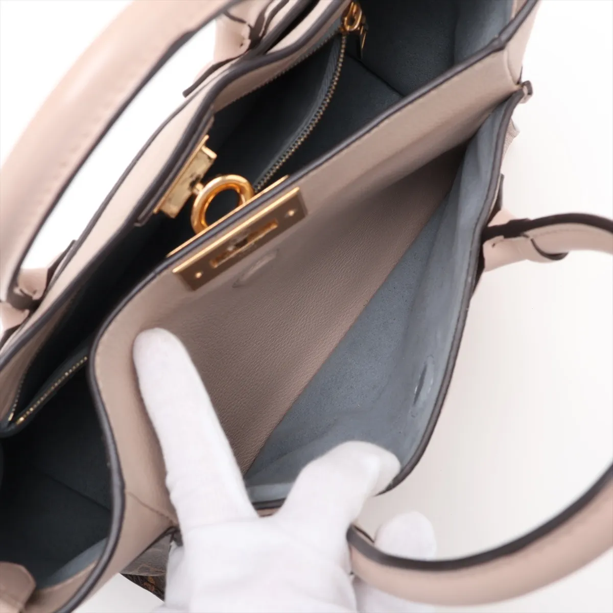 Monogram On My Side PM M57729 Beige x Brown (RFID detected) — view 11