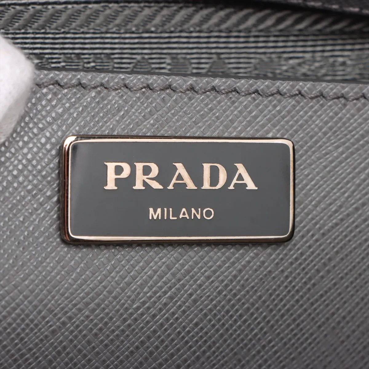 Saffiano Galleria Leather 2WAY Handbag Gray BN2274 Bearer Guarantee — view 13