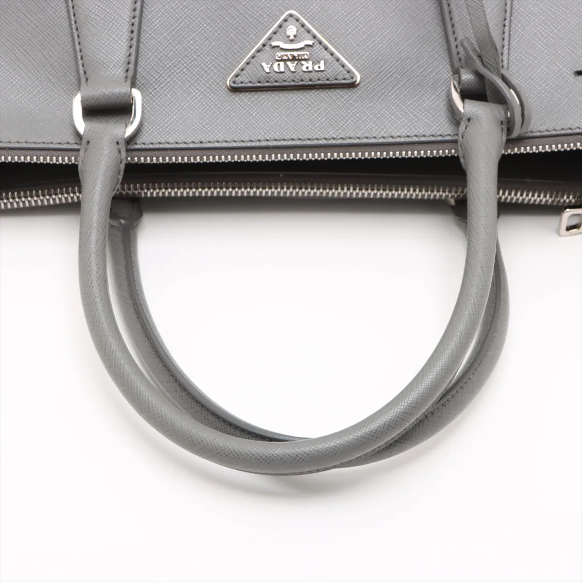 Saffiano Galleria Leather 2WAY Handbag Gray BN2274 Bearer Guarantee — view 5