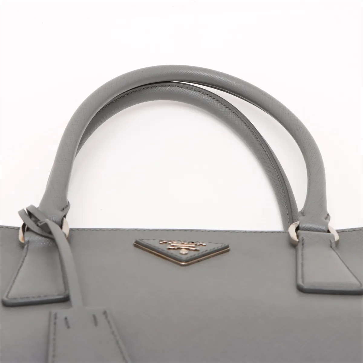 Saffiano Galleria Leather 2WAY Handbag Gray BN2274 Bearer Guarantee — view 6