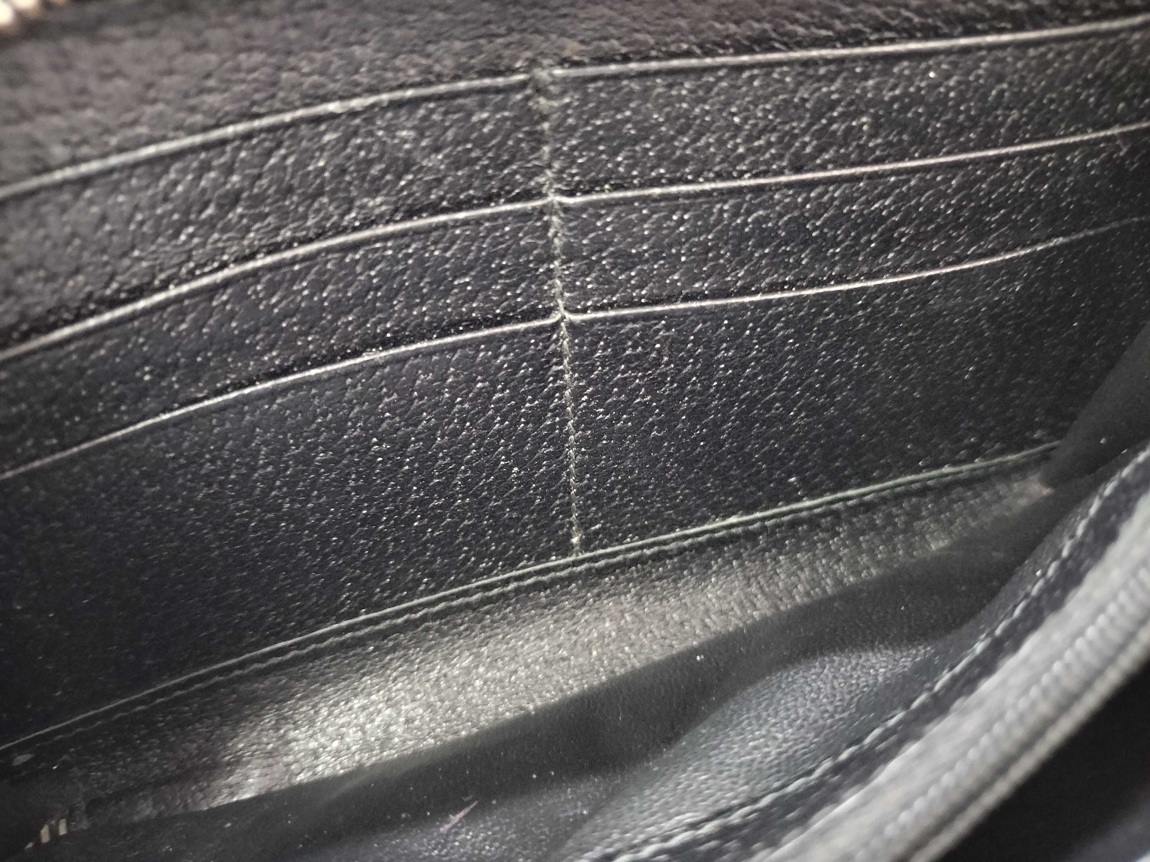 GG Canvas Leather Round Long Wallet, Black, Serial Number — view 11