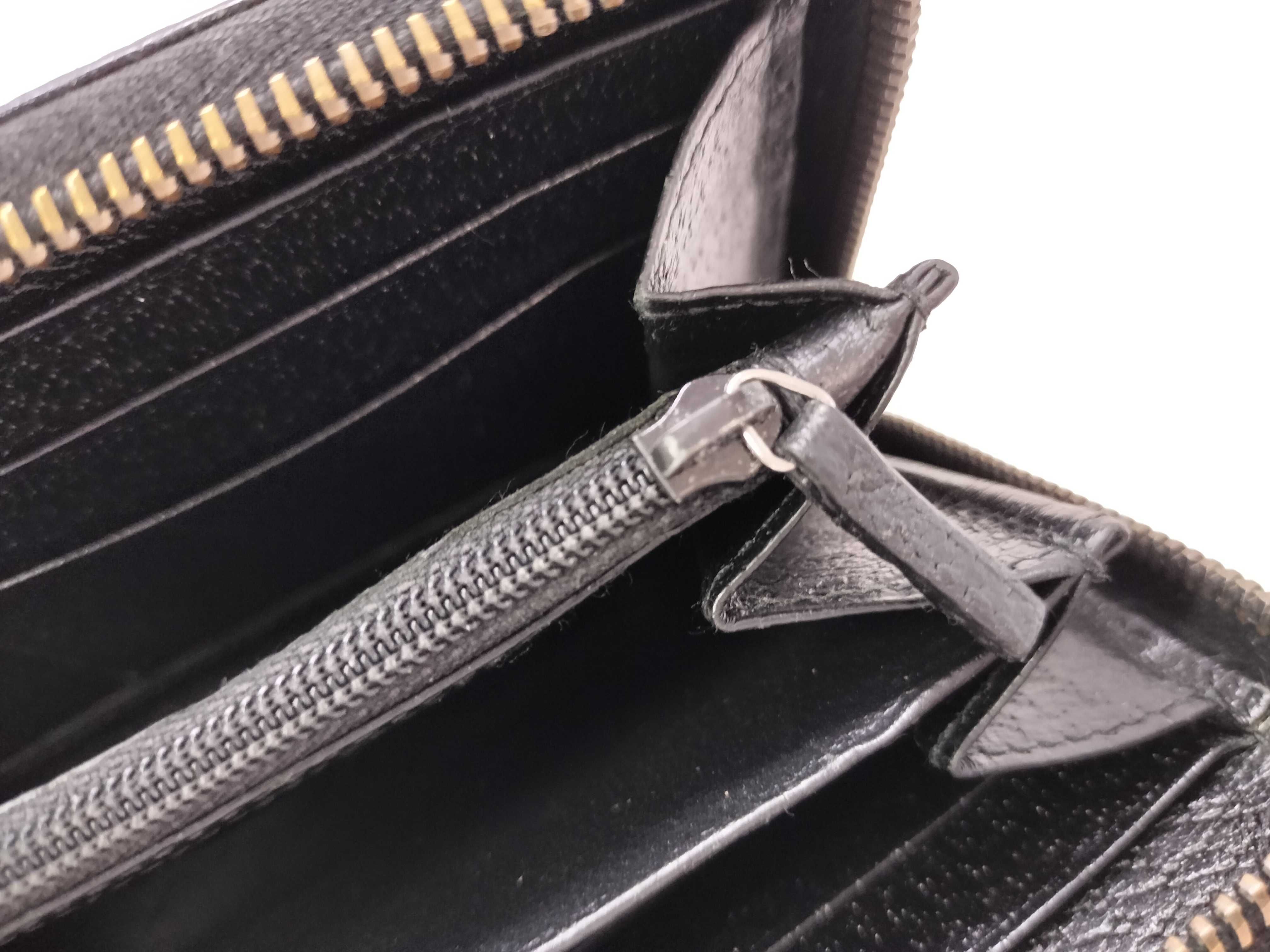 GG Canvas Leather Round Long Wallet, Black, Serial Number — view 10