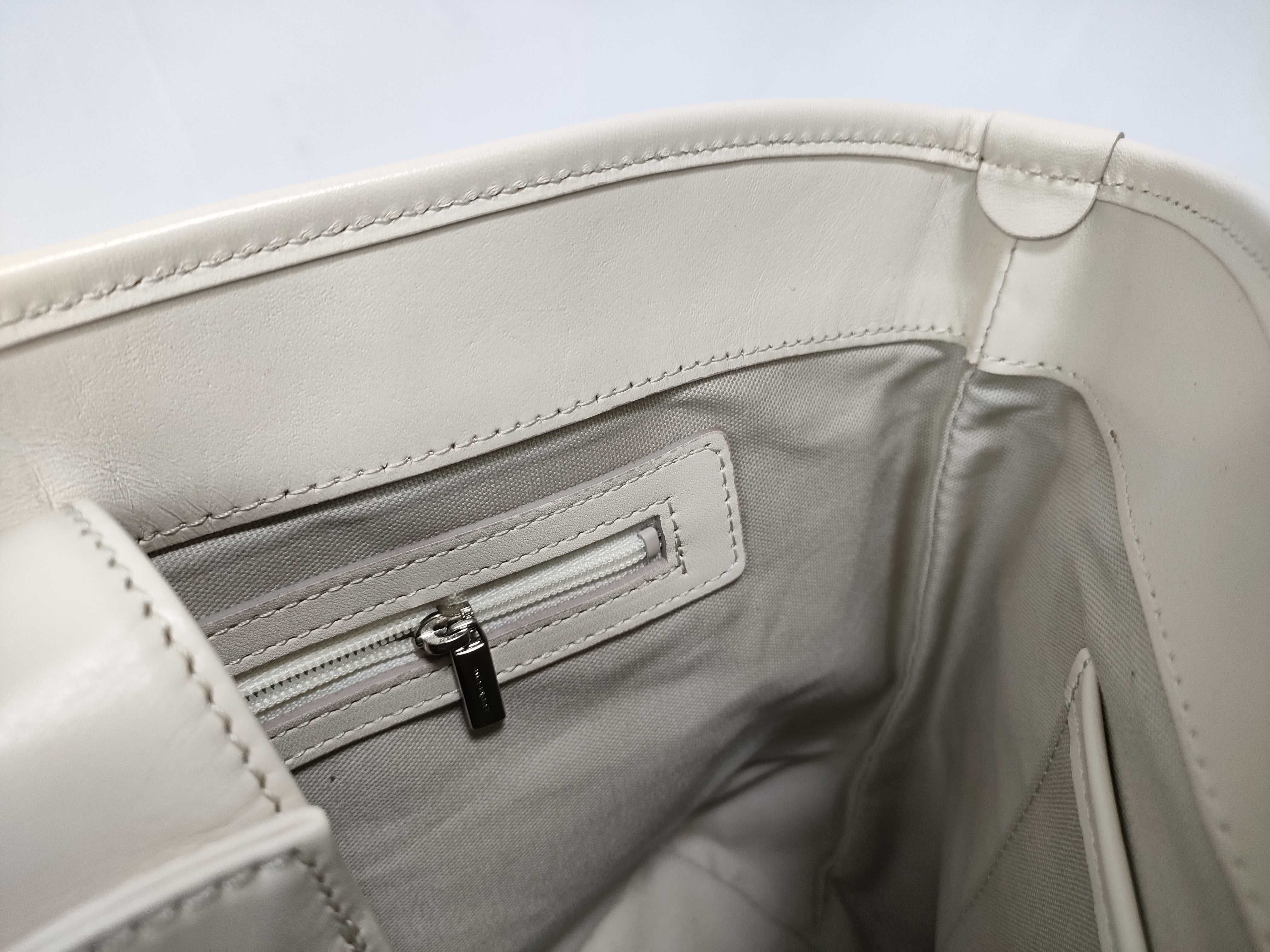 Striped Canvas Handbag, Navy x Ivory — view 13
