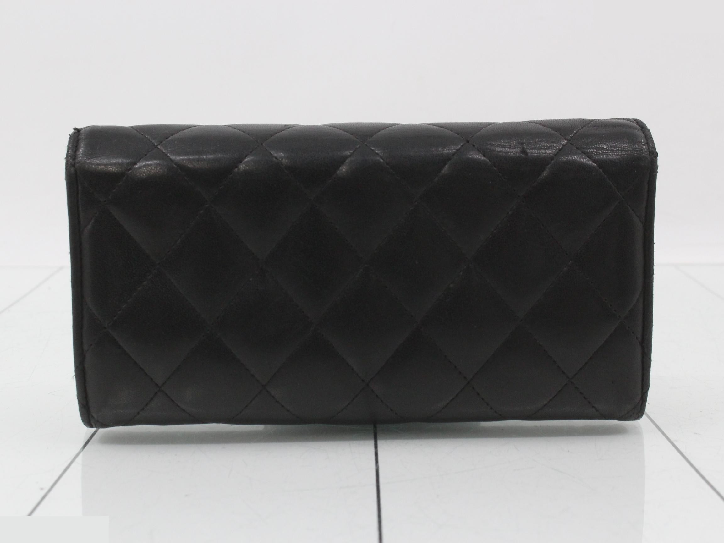 Matelassé lambskin long wallet, with sticker. — view 2