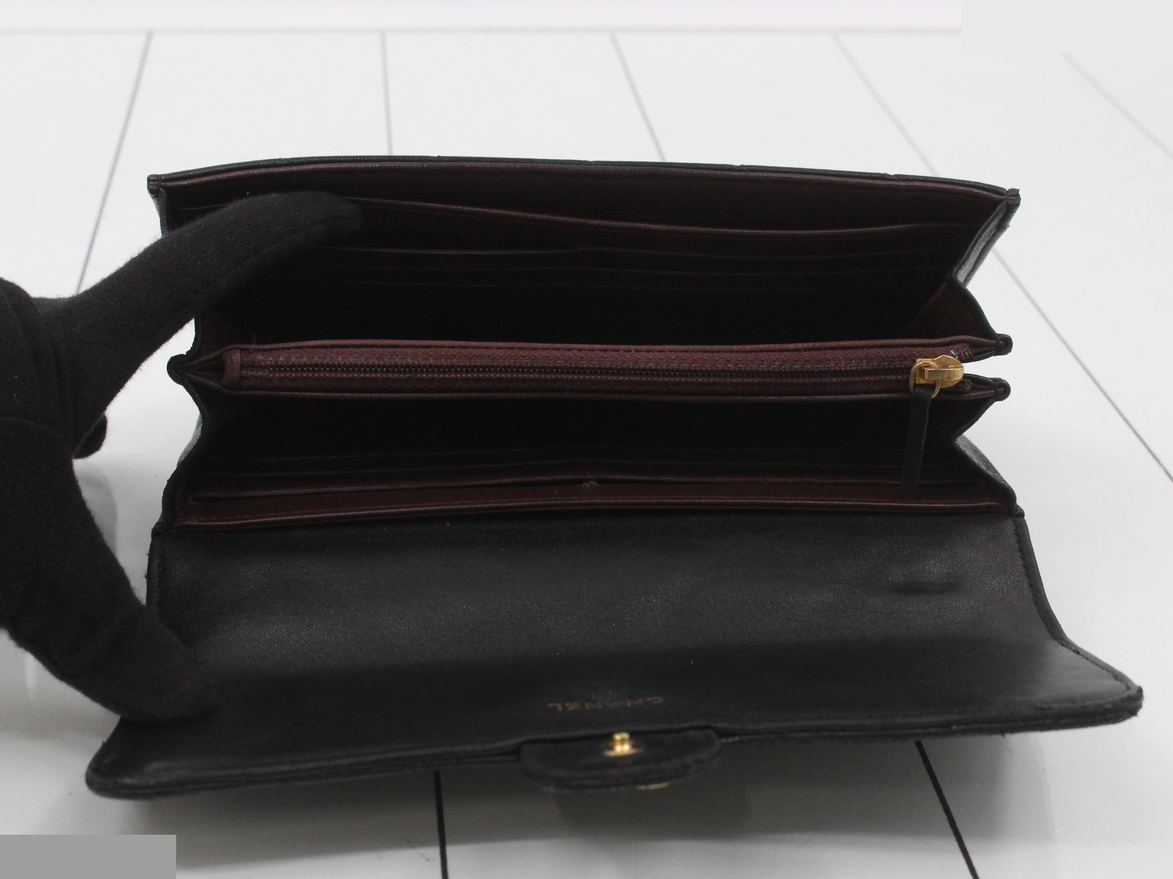 Matelassé lambskin long wallet, with sticker. — view 4