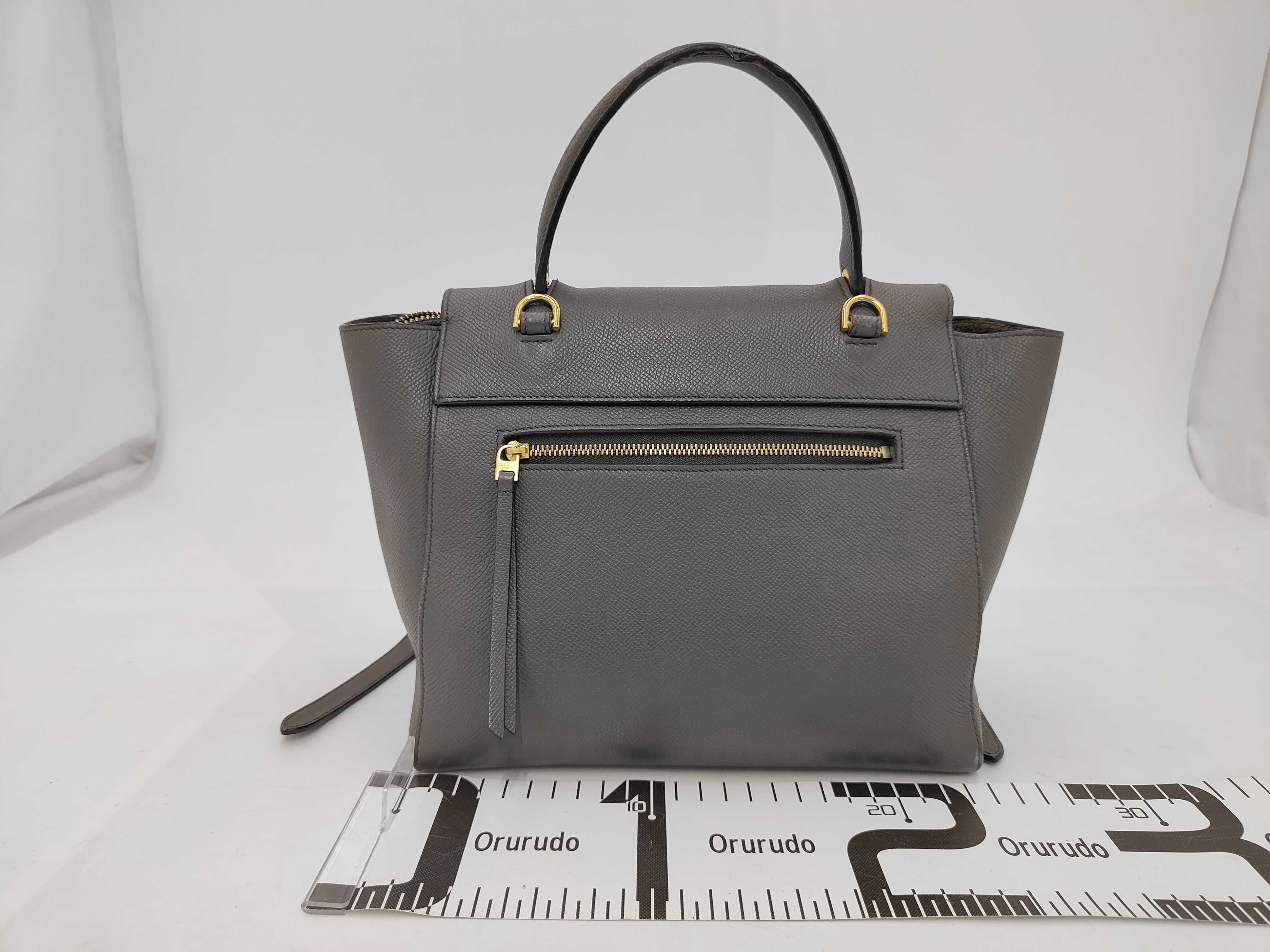 Grey Calfskin Micro Belt 2-Way Handbag — view 2