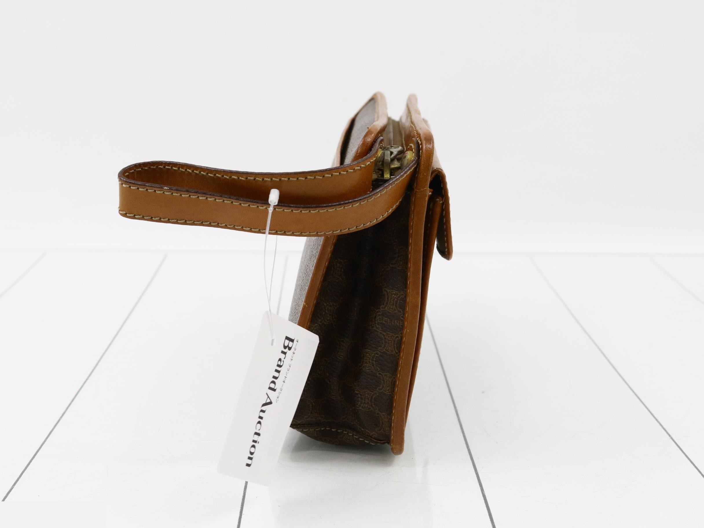 Macadam Clutch Bag, PVC/Leather, Brown — view 4