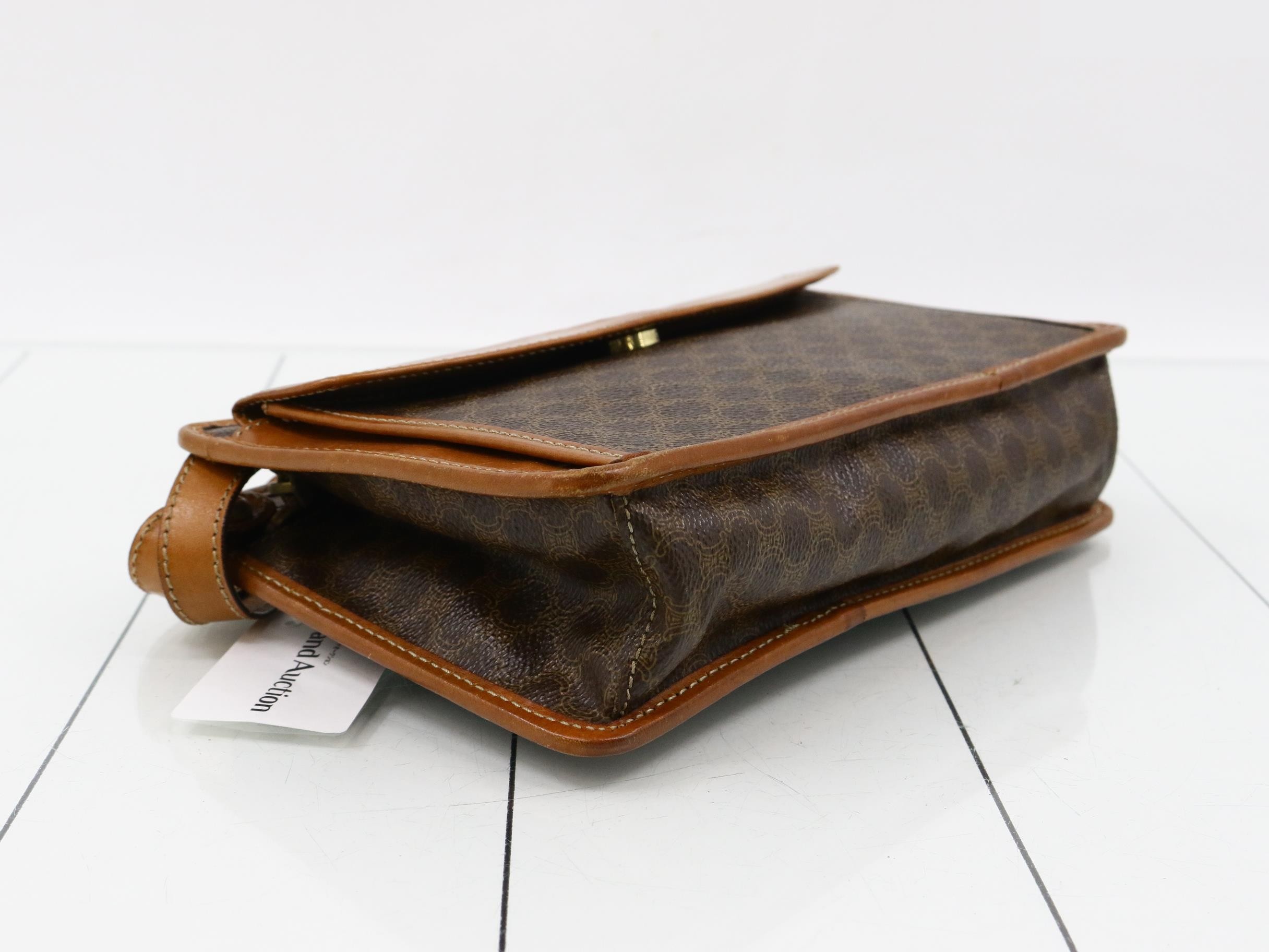Macadam Clutch Bag, PVC/Leather, Brown — view 5