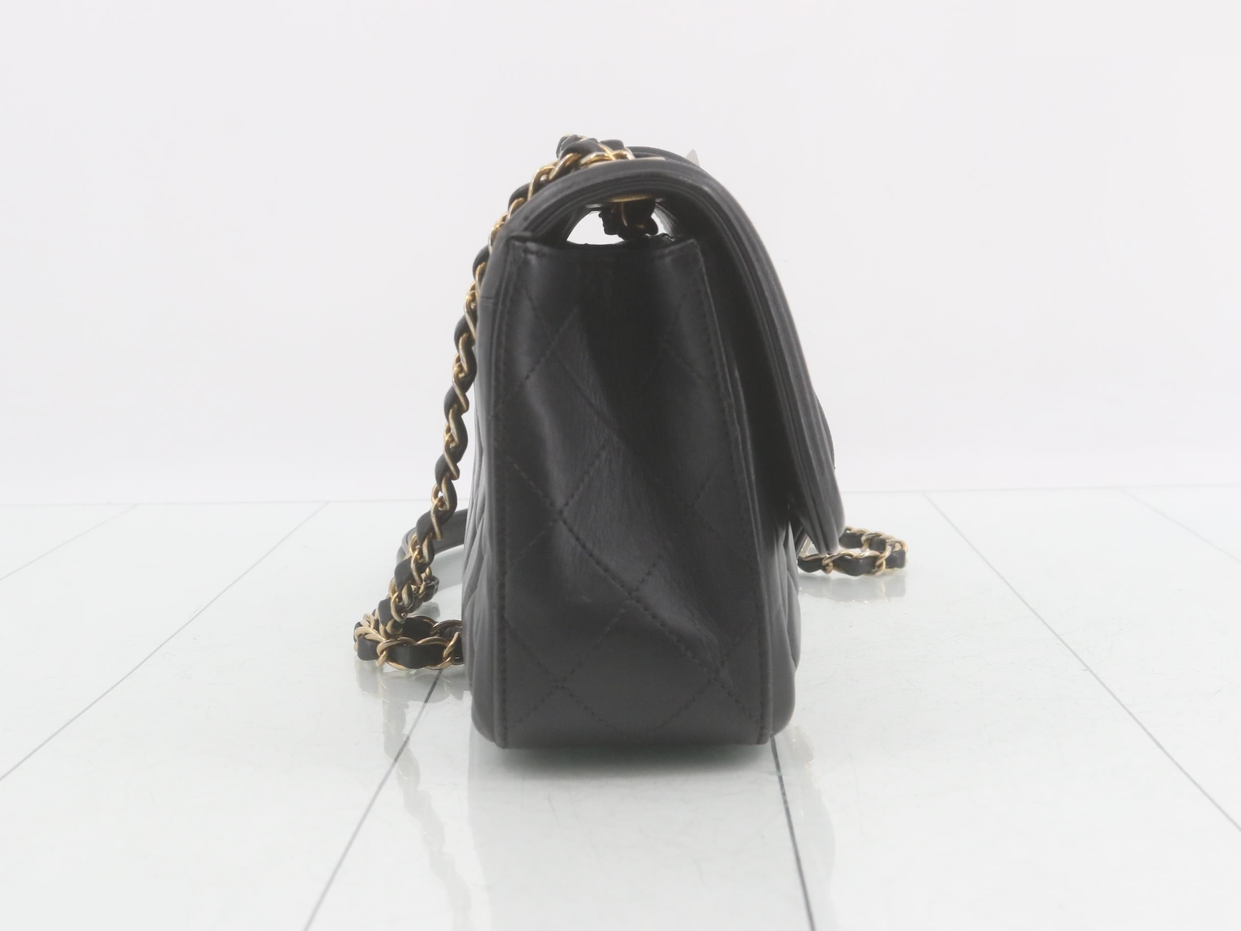 Lambskin Coco Mark Double Chain Shoulder Bag — view 4