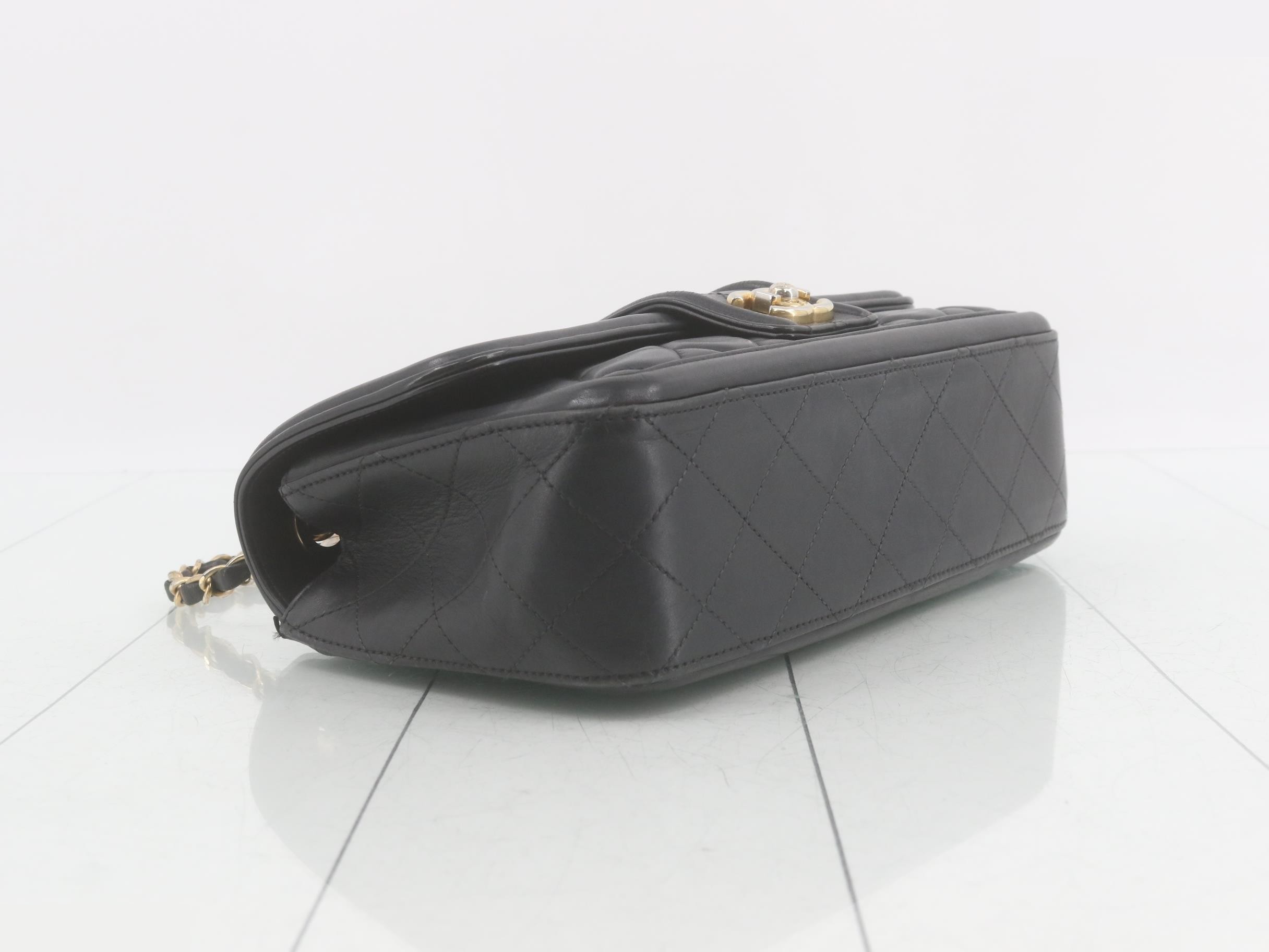 Lambskin Coco Mark Double Chain Shoulder Bag — view 5