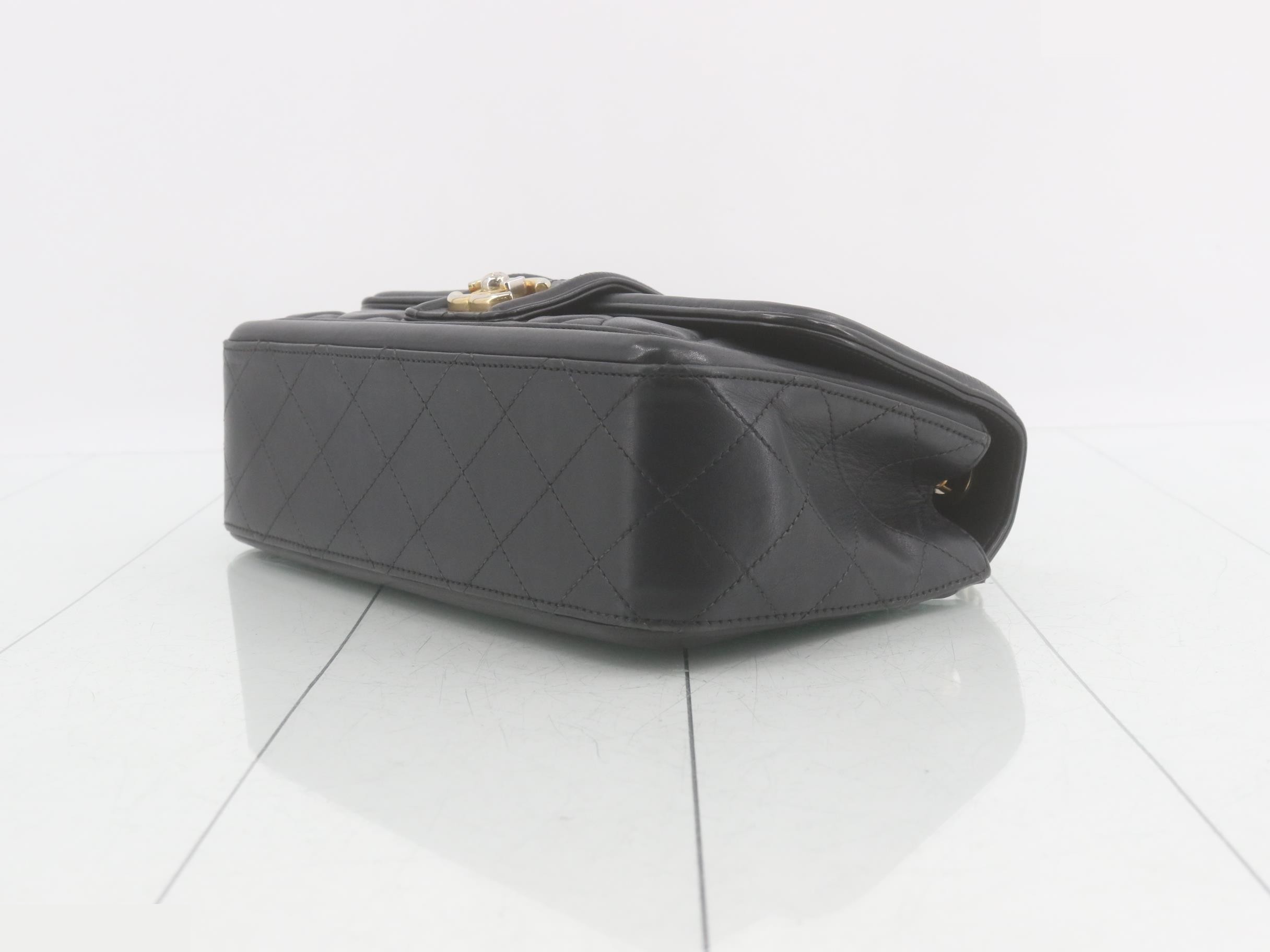 Lambskin Coco Mark Double Chain Shoulder Bag — view 6