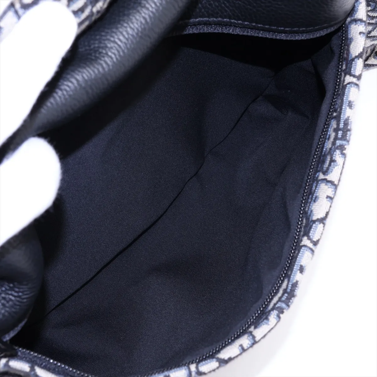 Oblique Canvas x Leather Backpack/Rucksack, Navy with Star Mark — view 11