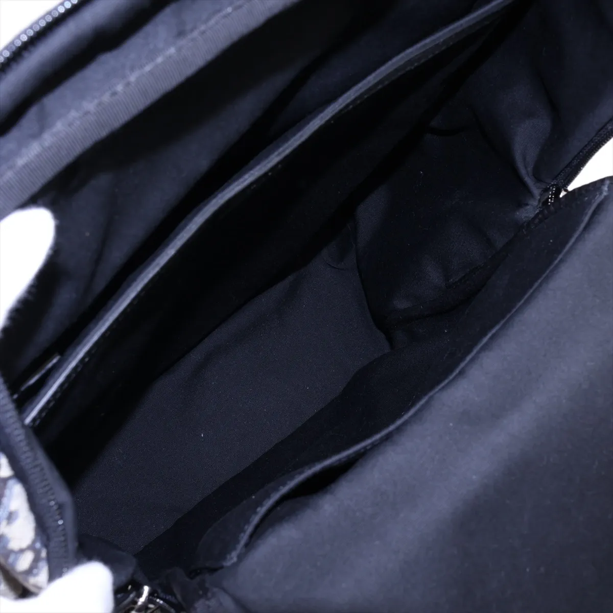 Oblique Canvas x Leather Backpack/Rucksack, Navy with Star Mark — view 7