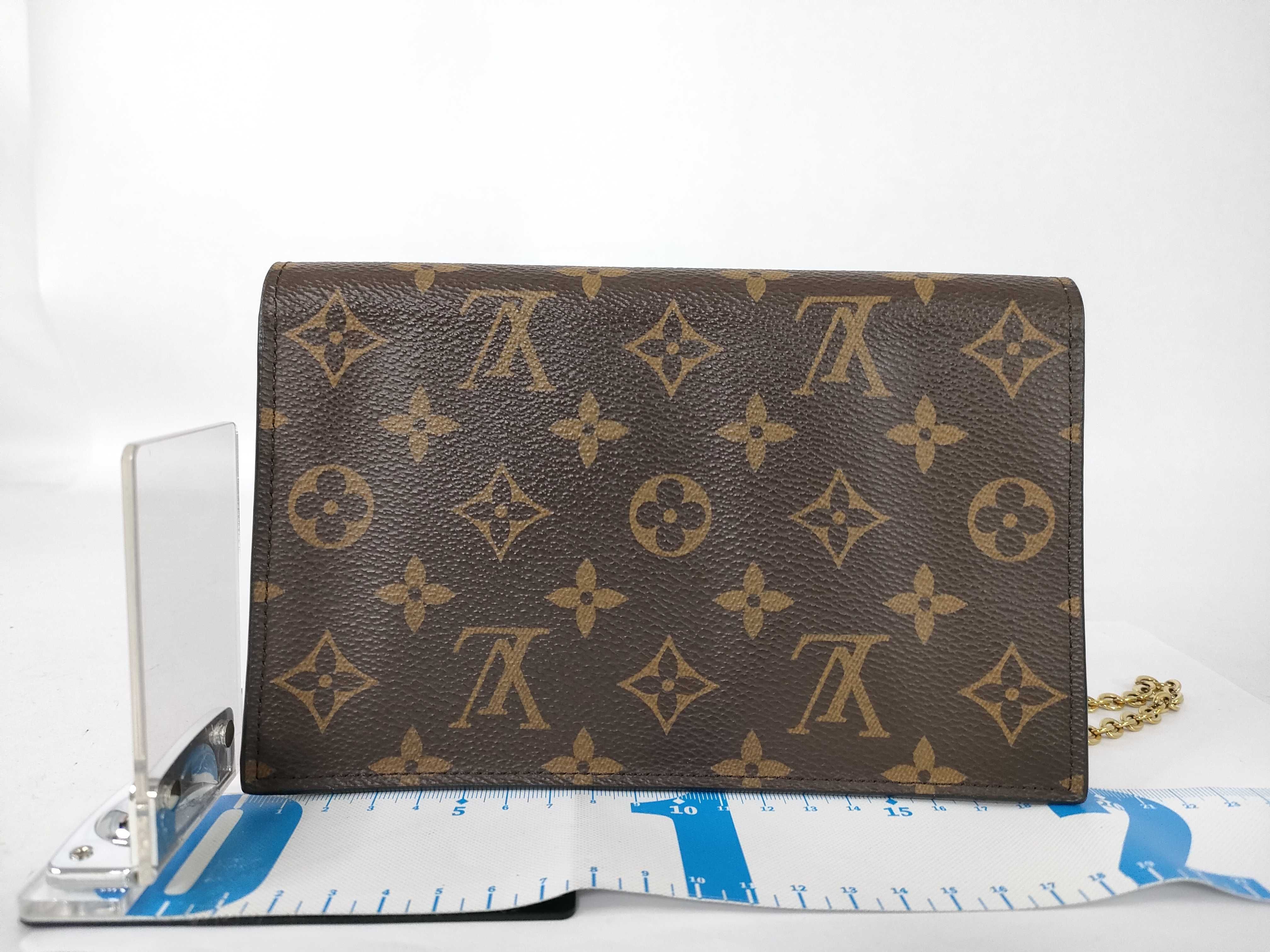 Monogram Louis Vuitton Chain Wallet Portefeuille Flore Chain Monogram Rose Ballerine Shoulder Bag — view 2