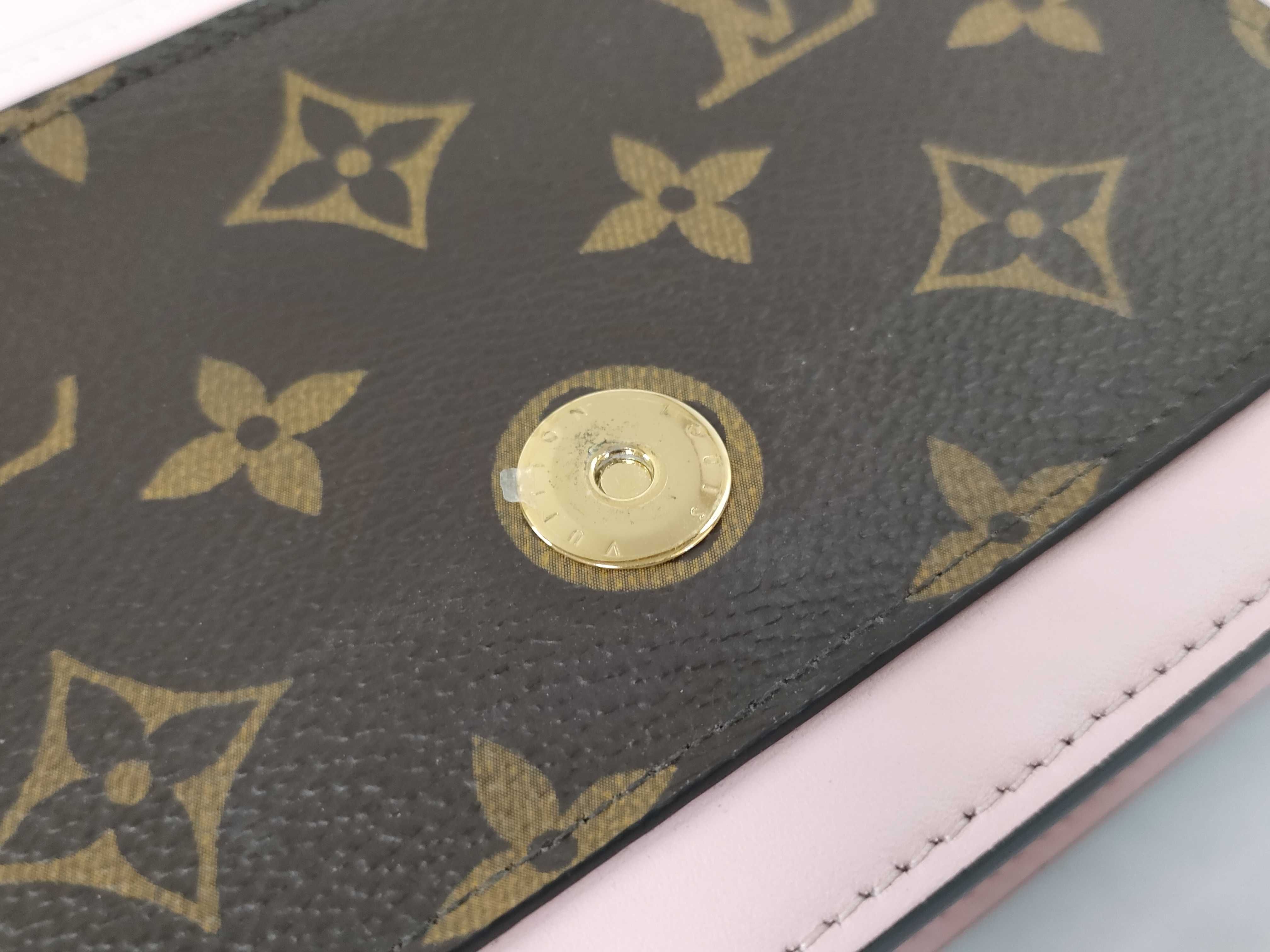 Monogram Louis Vuitton Chain Wallet Portefeuille Flore Chain Monogram Rose Ballerine Shoulder Bag — view 15