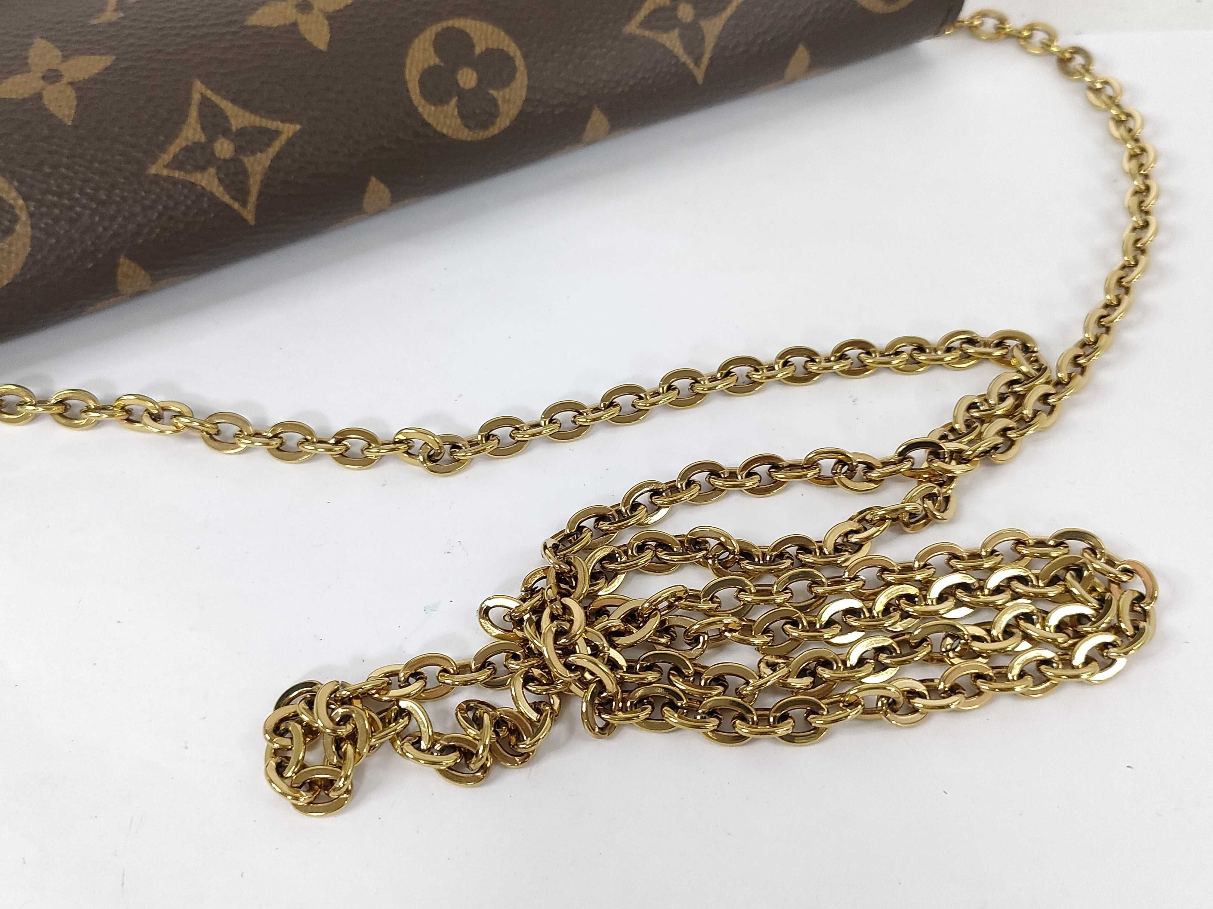 Monogram Louis Vuitton Chain Wallet Portefeuille Flore Chain Monogram Rose Ballerine Shoulder Bag — view 3