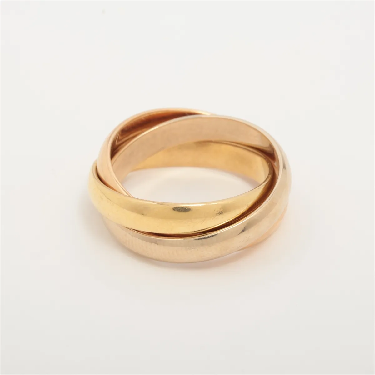 Trinity Ring 750 (Yellow Gold x Pink Gold x White Gold) 7.7g Size 51 A8445X Hallmark fading — view 2