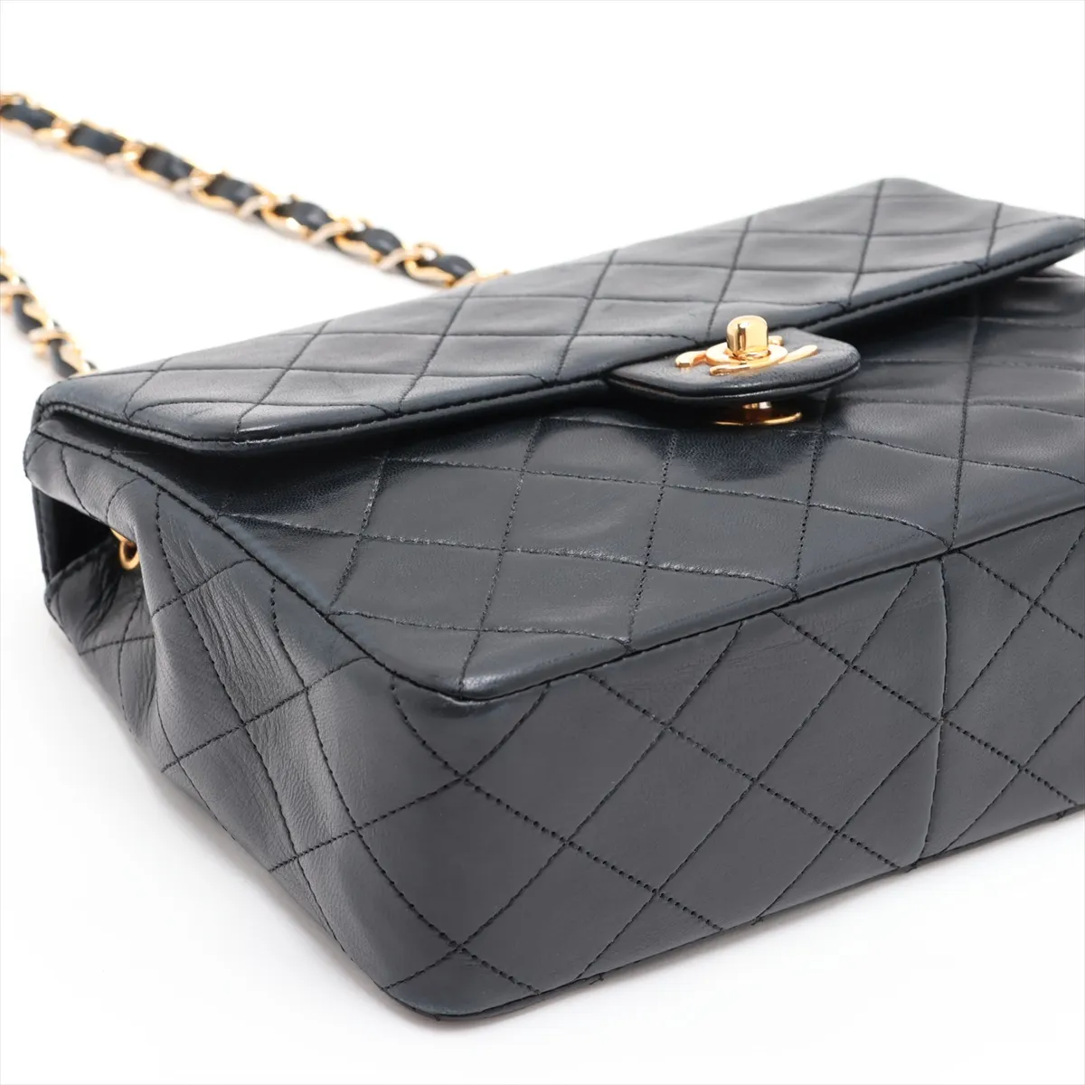 Mini Matelassé 20 Lambskin Single Flap Single Chain Bag, Black with Gold Hardware, 1405829, Series 1, A69900 — view 4