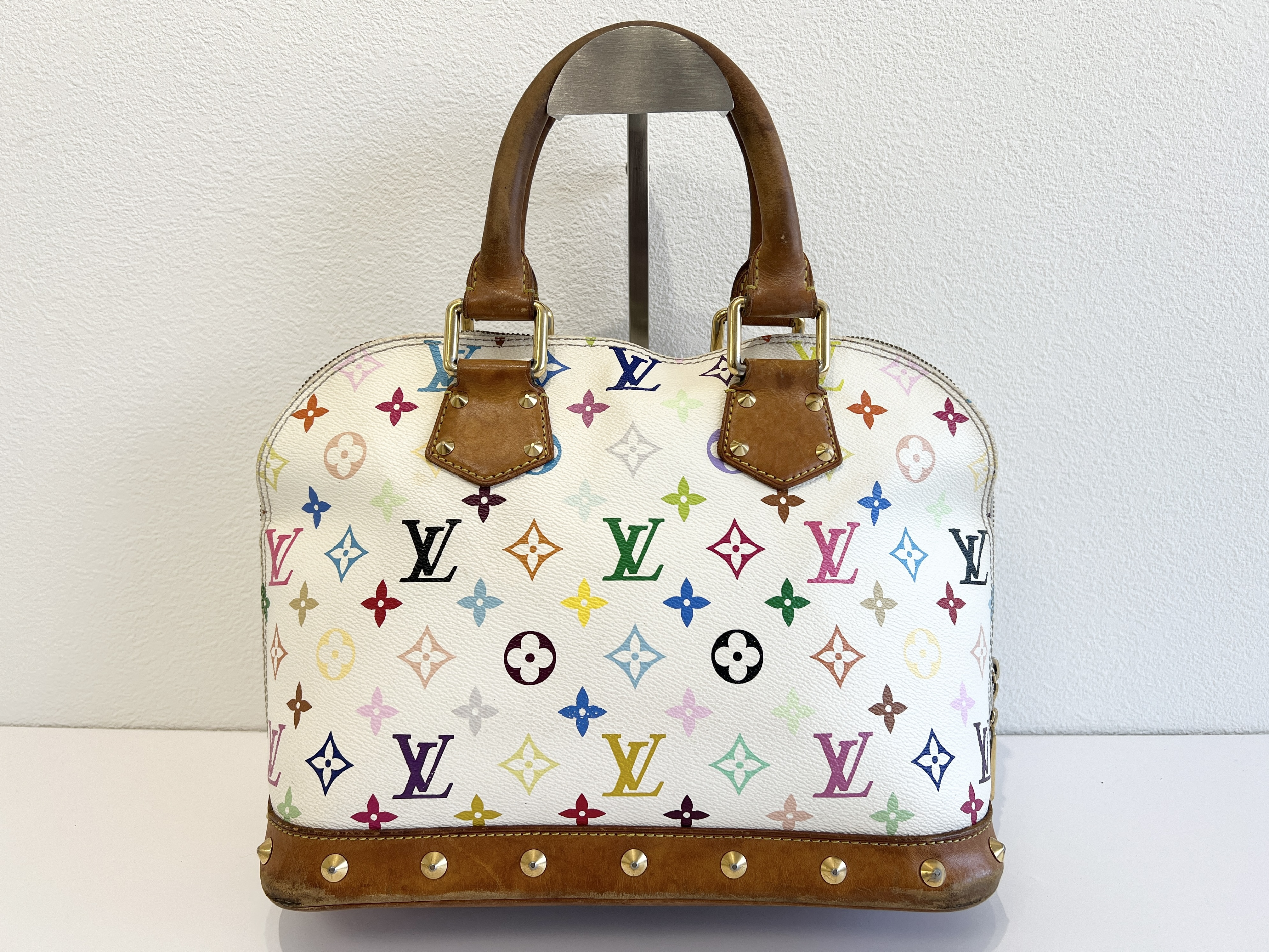 Monogram Alma Blanc Multicolor Leather Handbag — view 2