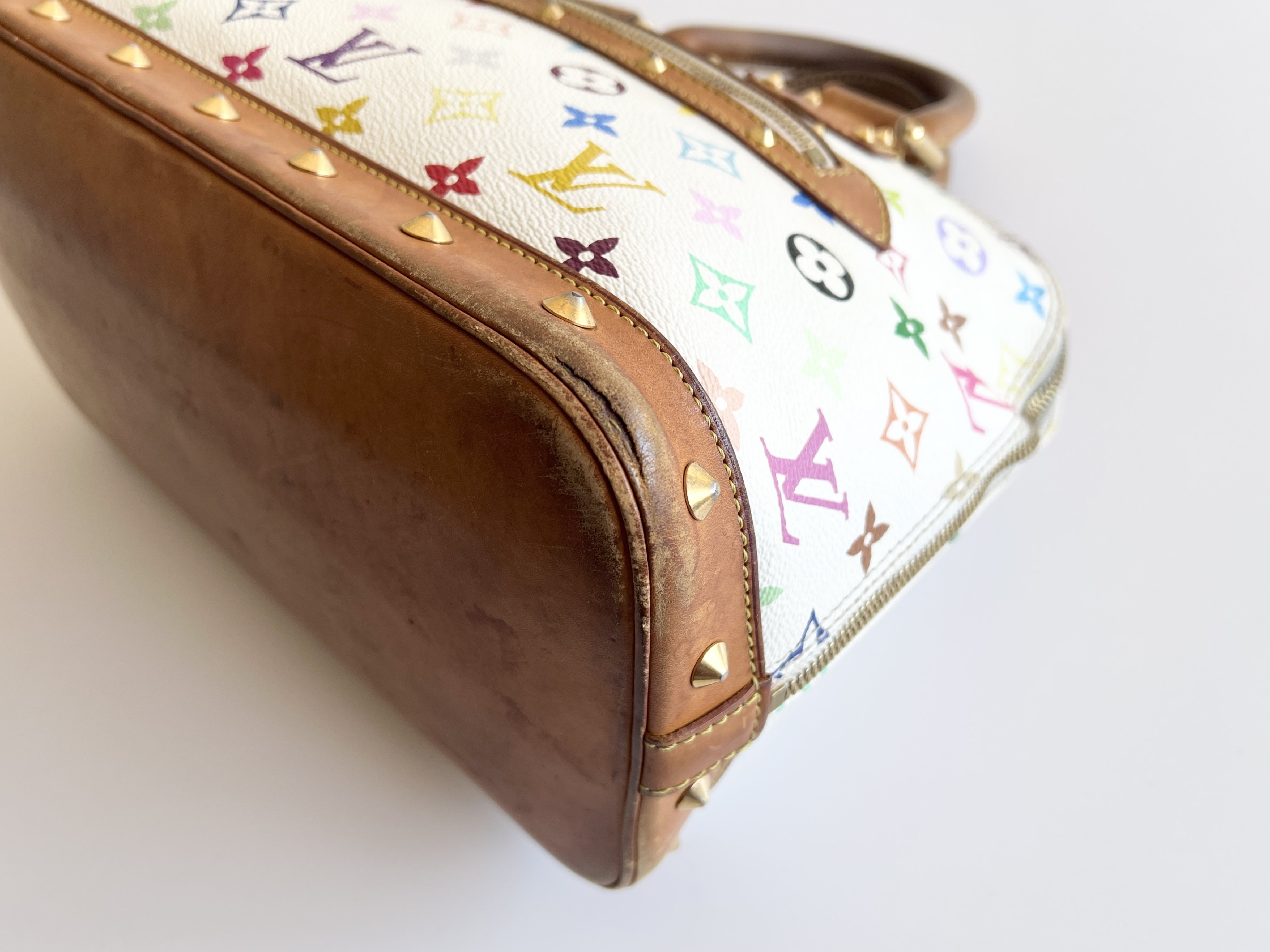 Monogram Alma Blanc Multicolor Leather Handbag — view 11