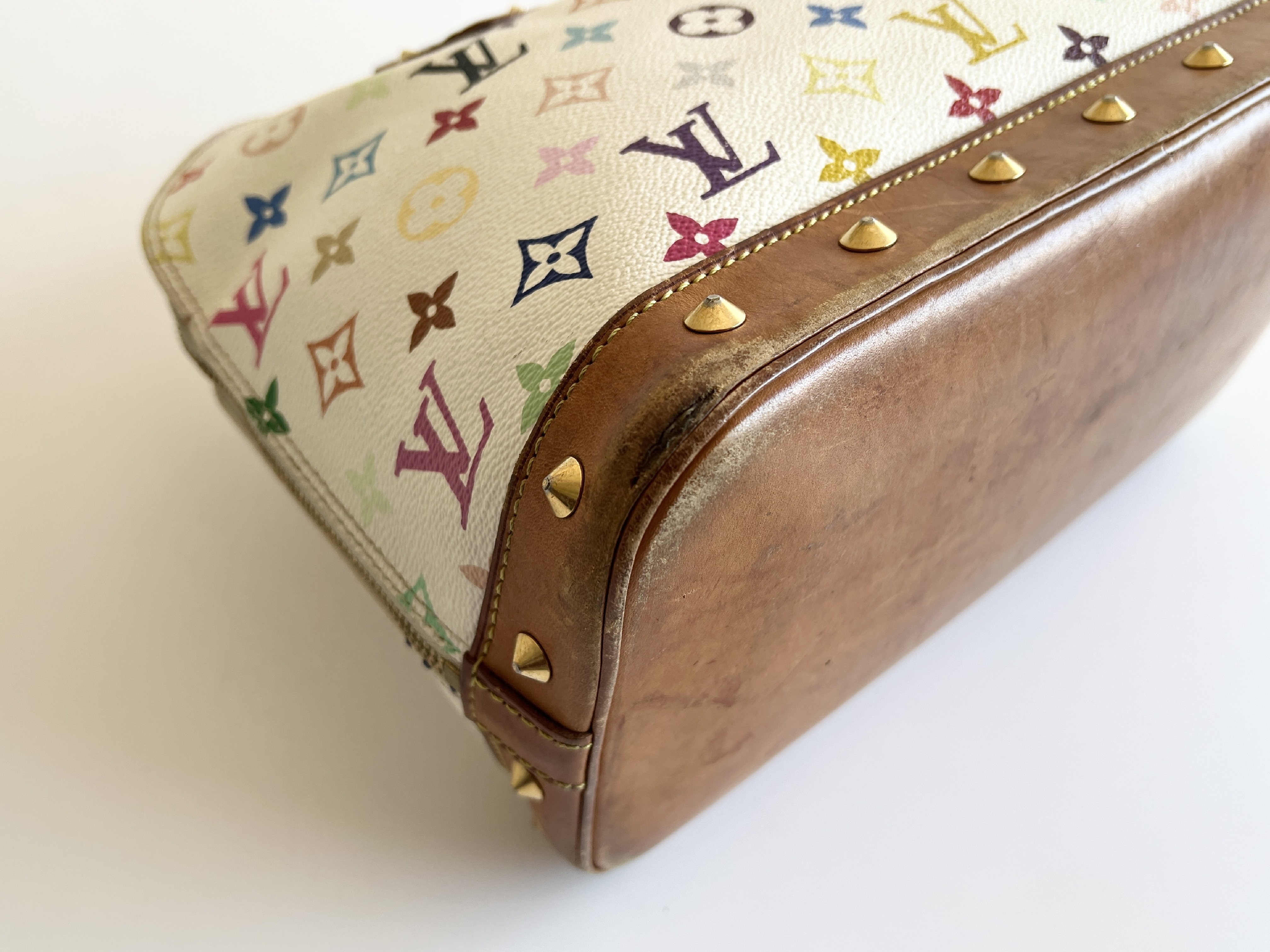 Monogram Alma Blanc Multicolor Leather Handbag — view 12