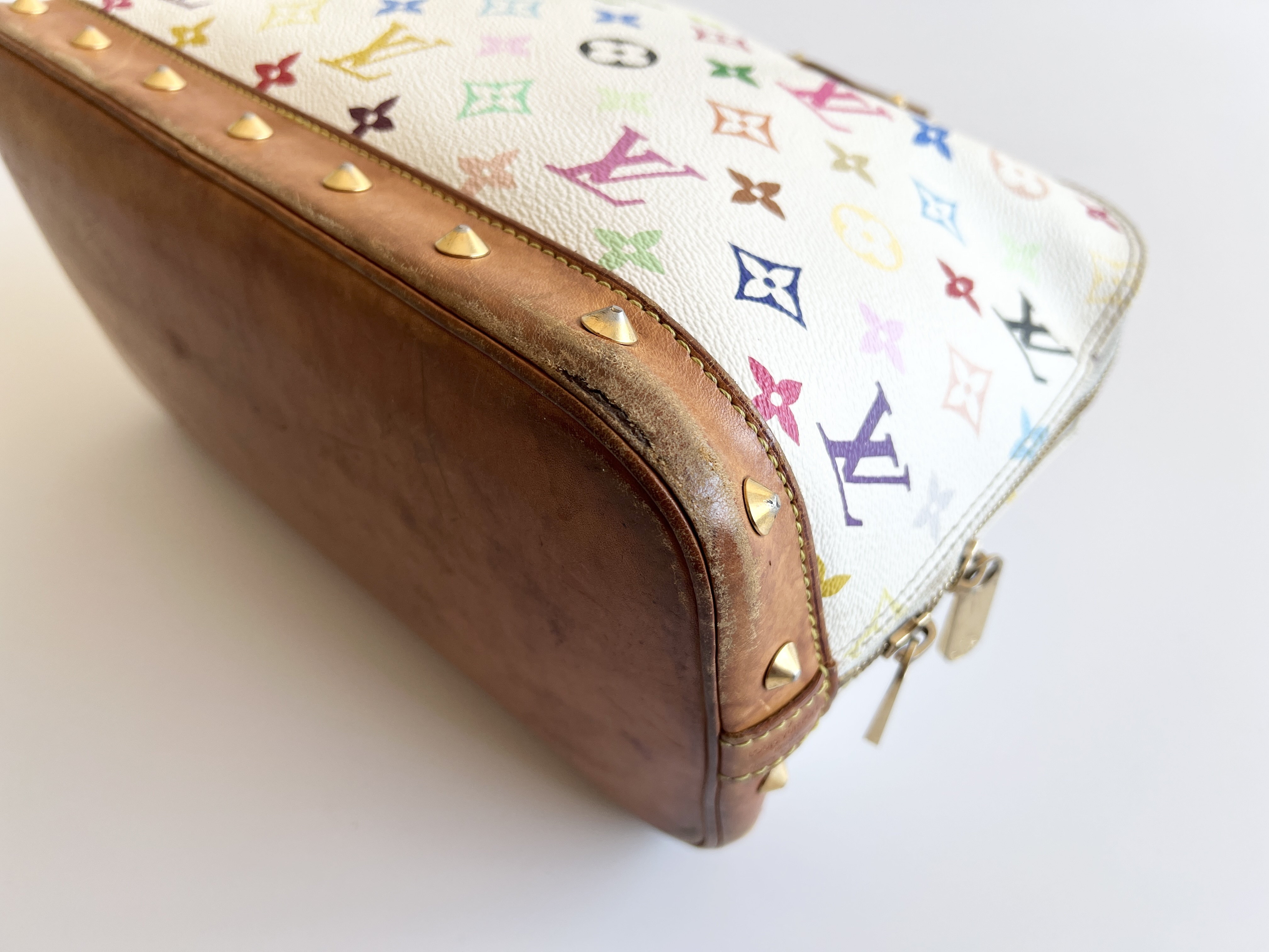 Monogram Alma Blanc Multicolor Leather Handbag — view 13