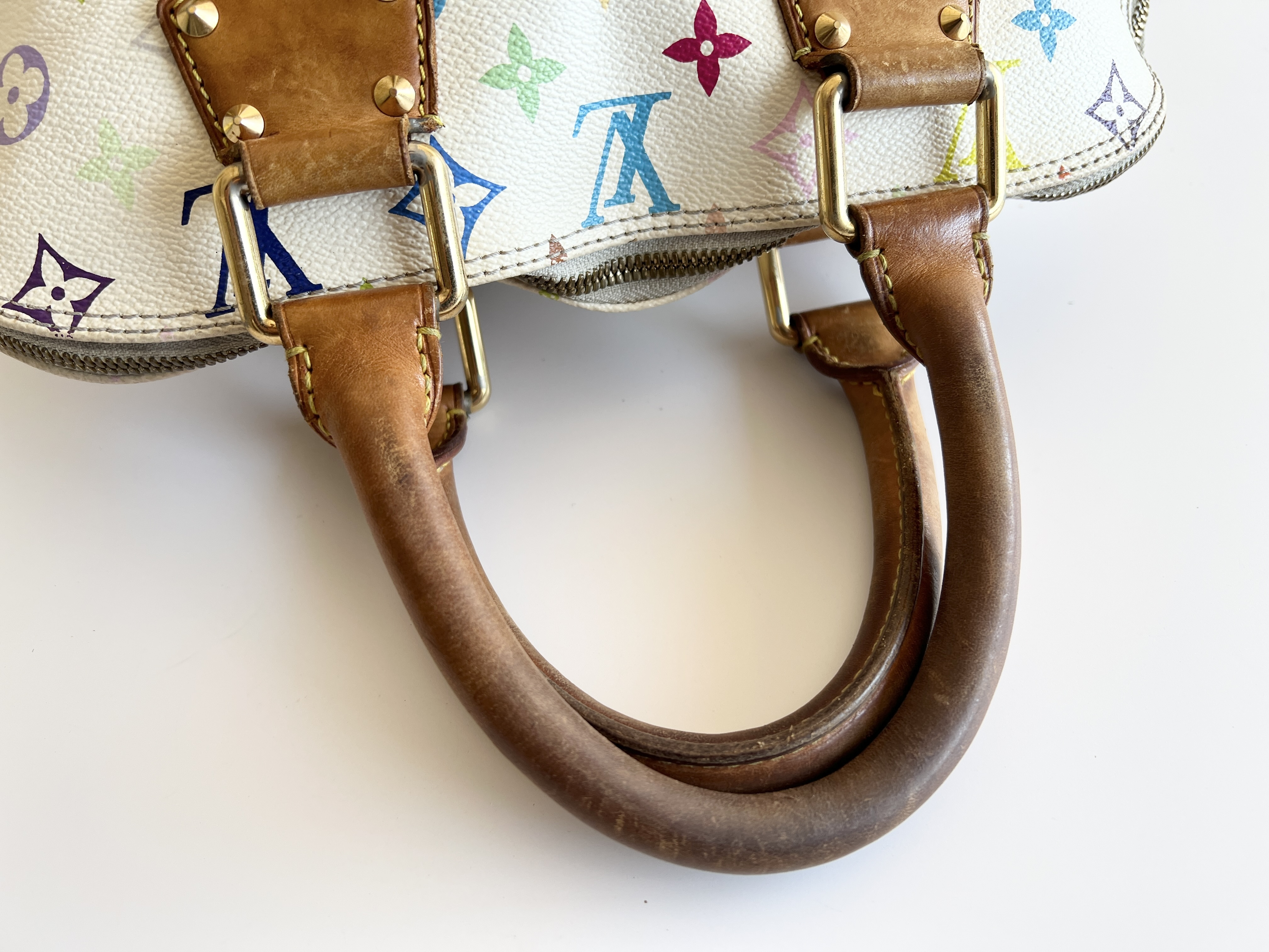 Monogram Alma Blanc Multicolor Leather Handbag — view 3