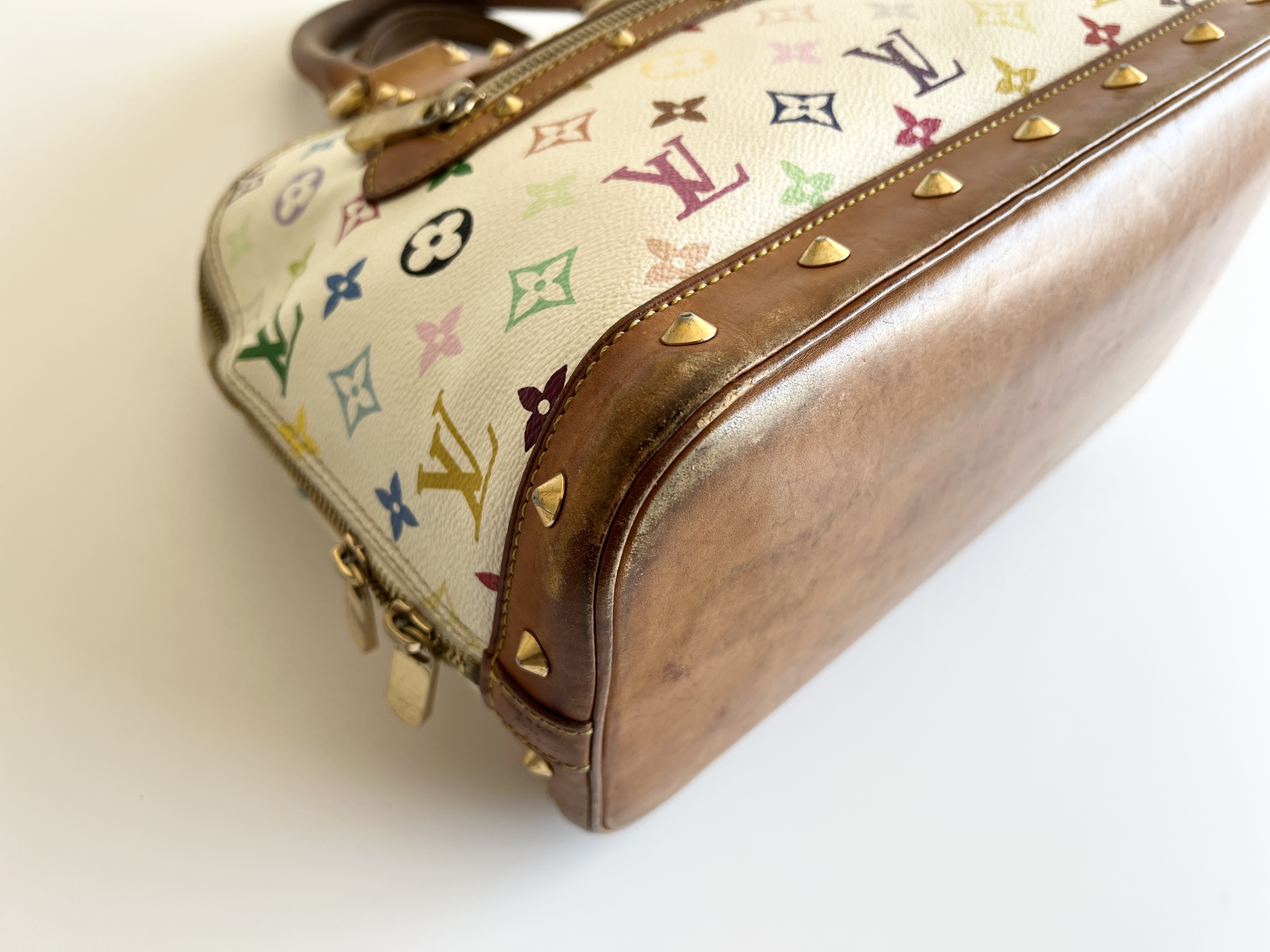 Monogram Alma Blanc Multicolor Leather Handbag — view 10