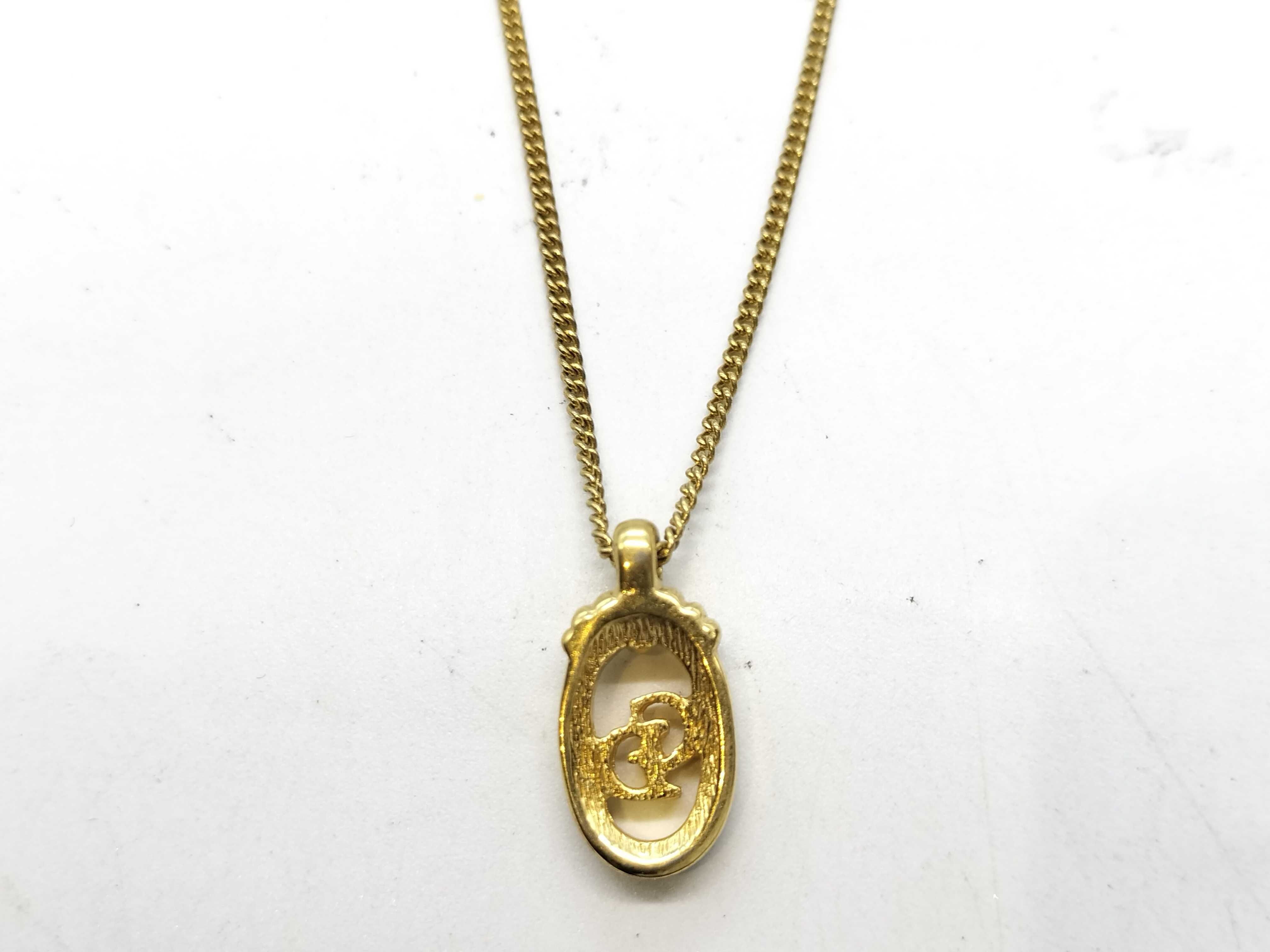 logo necklace, gold color necklace — view 2