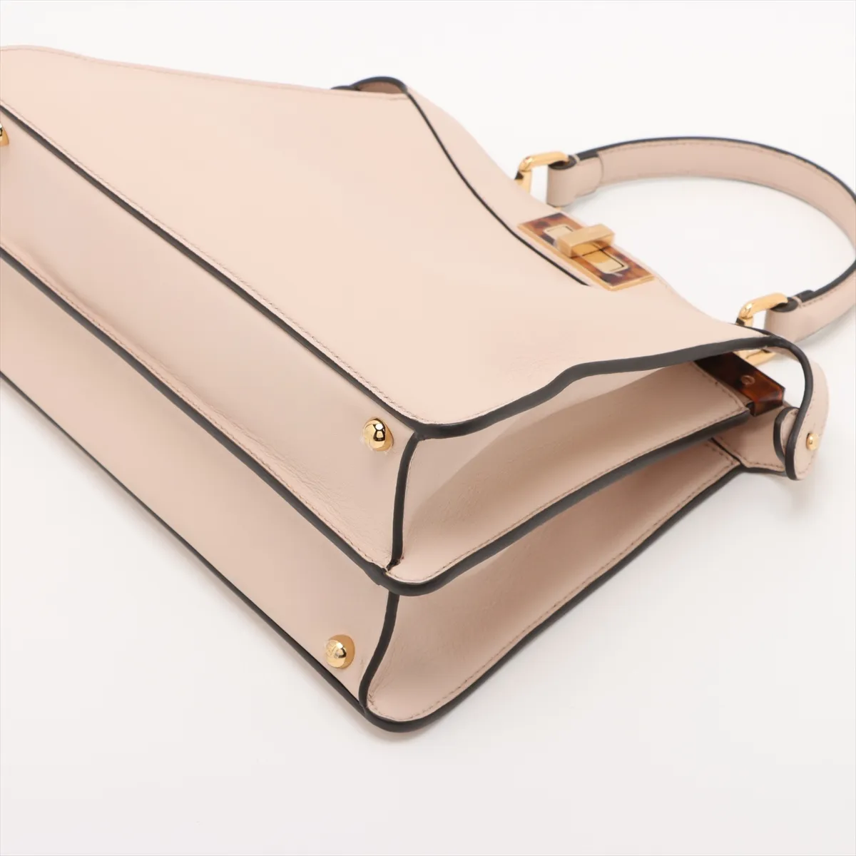 Peekaboo I.U Medium Leather 2-Way Handbag, Beige, 8BN321 — view 3