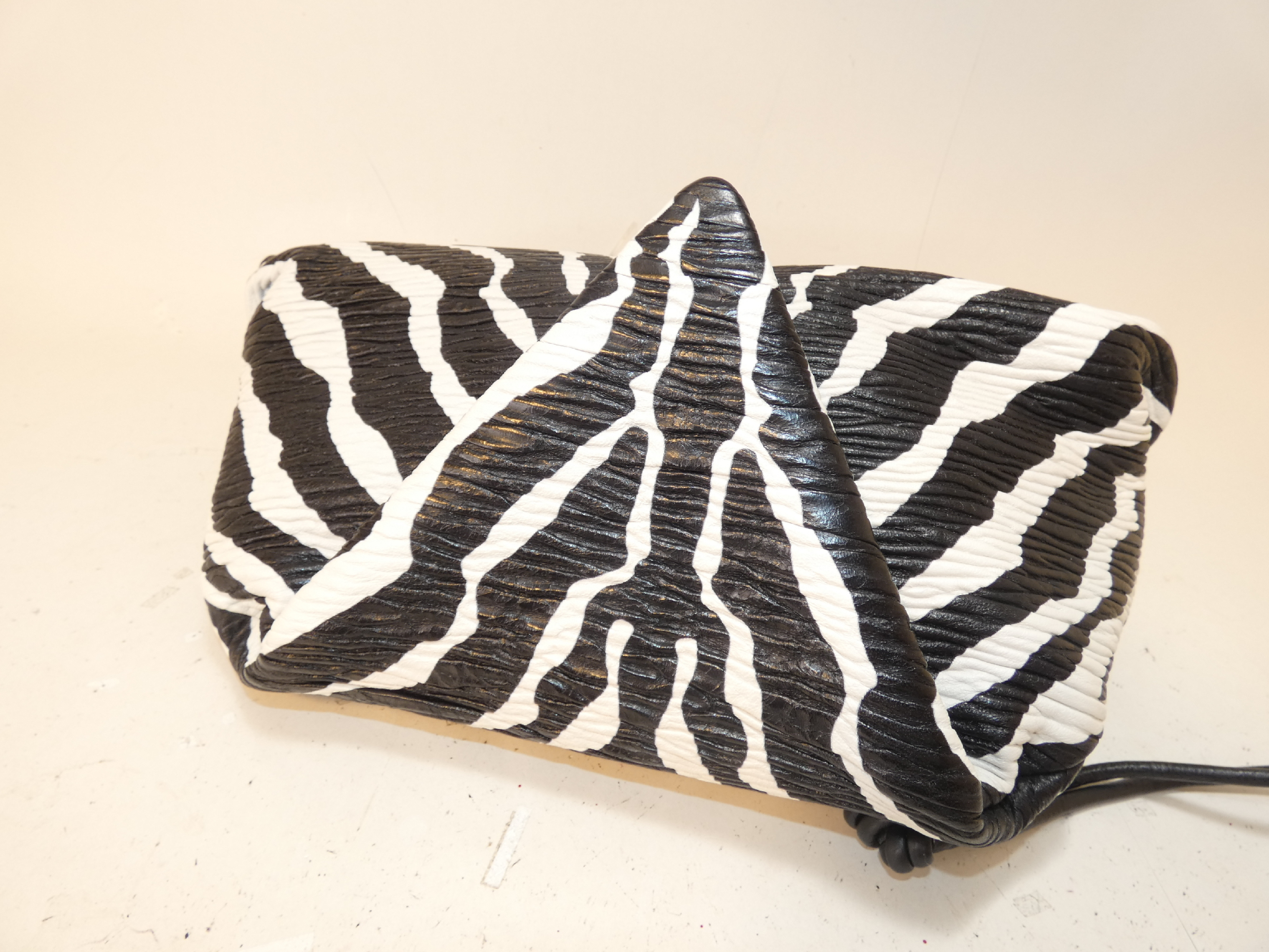 Triangle Leather Second Pouch ZEBRA Clutch Bag — view 3