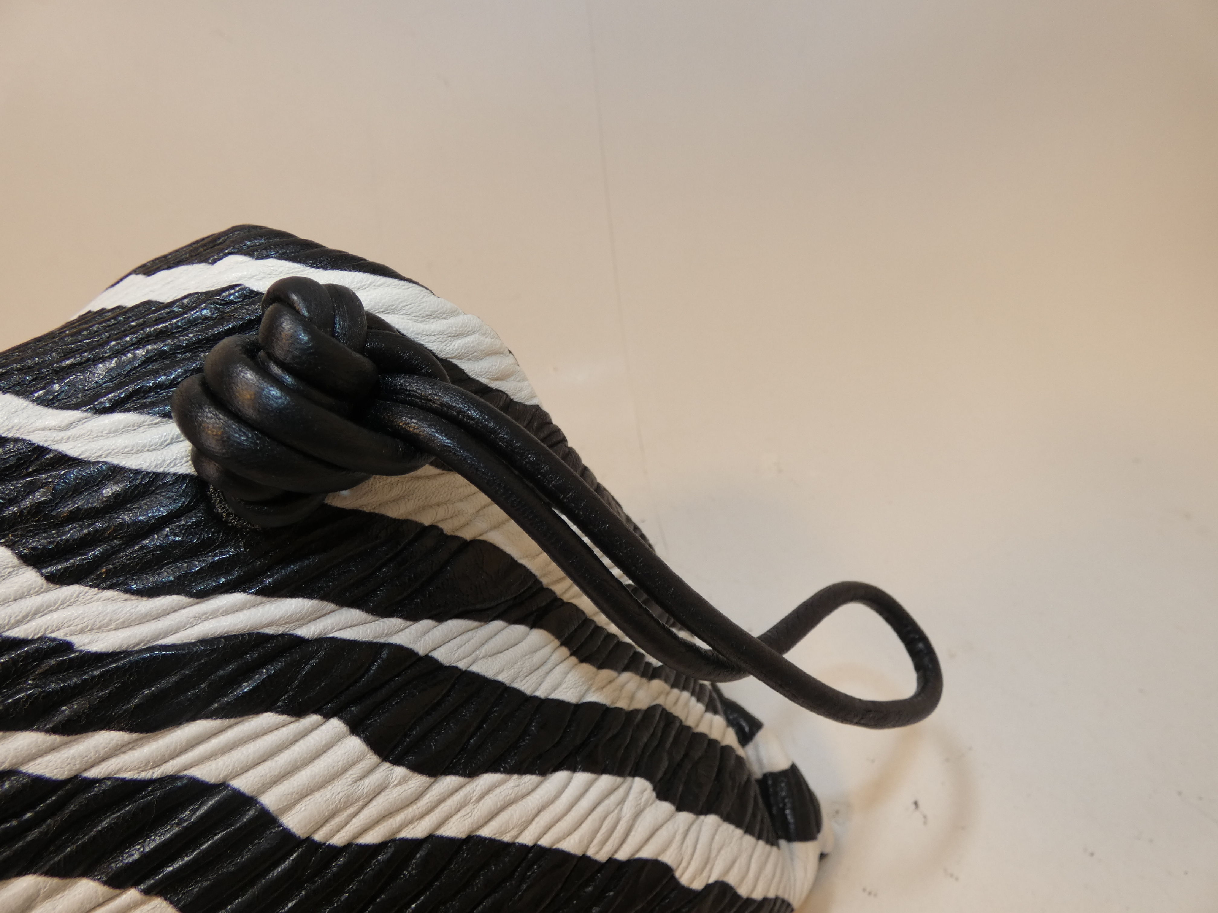 Triangle Leather Second Pouch ZEBRA Clutch Bag — view 4