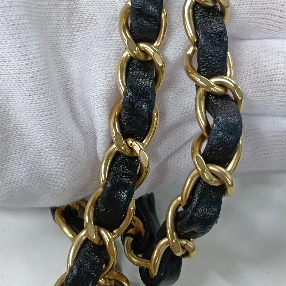 Large Matelassé Lambskin Single Flap Double Chain Bag, Black with Gold Hardware, 21748814, Serial Number 21 — view 12