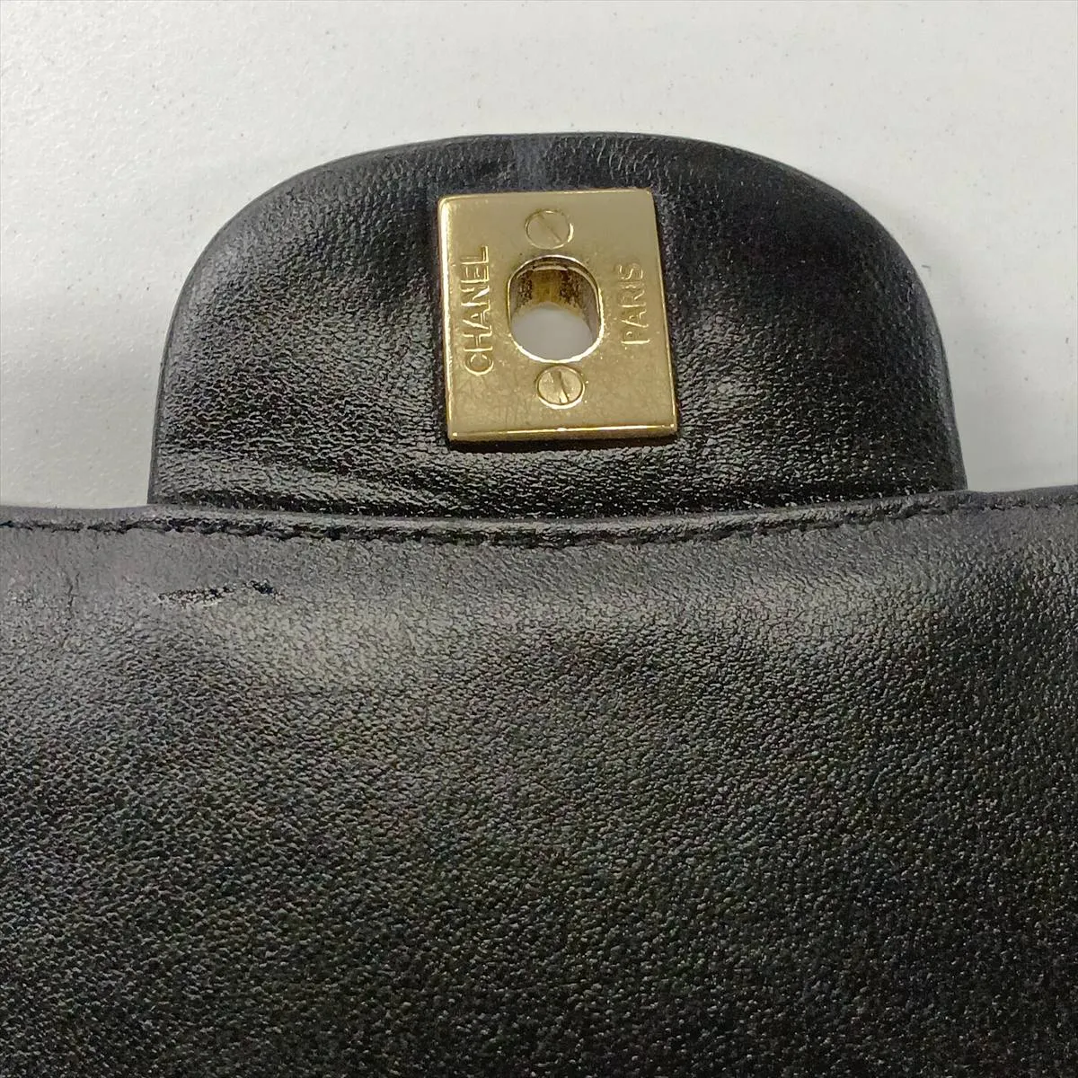 Large Matelassé Lambskin Single Flap Double Chain Bag, Black with Gold Hardware, 21748814, Serial Number 21 — view 14