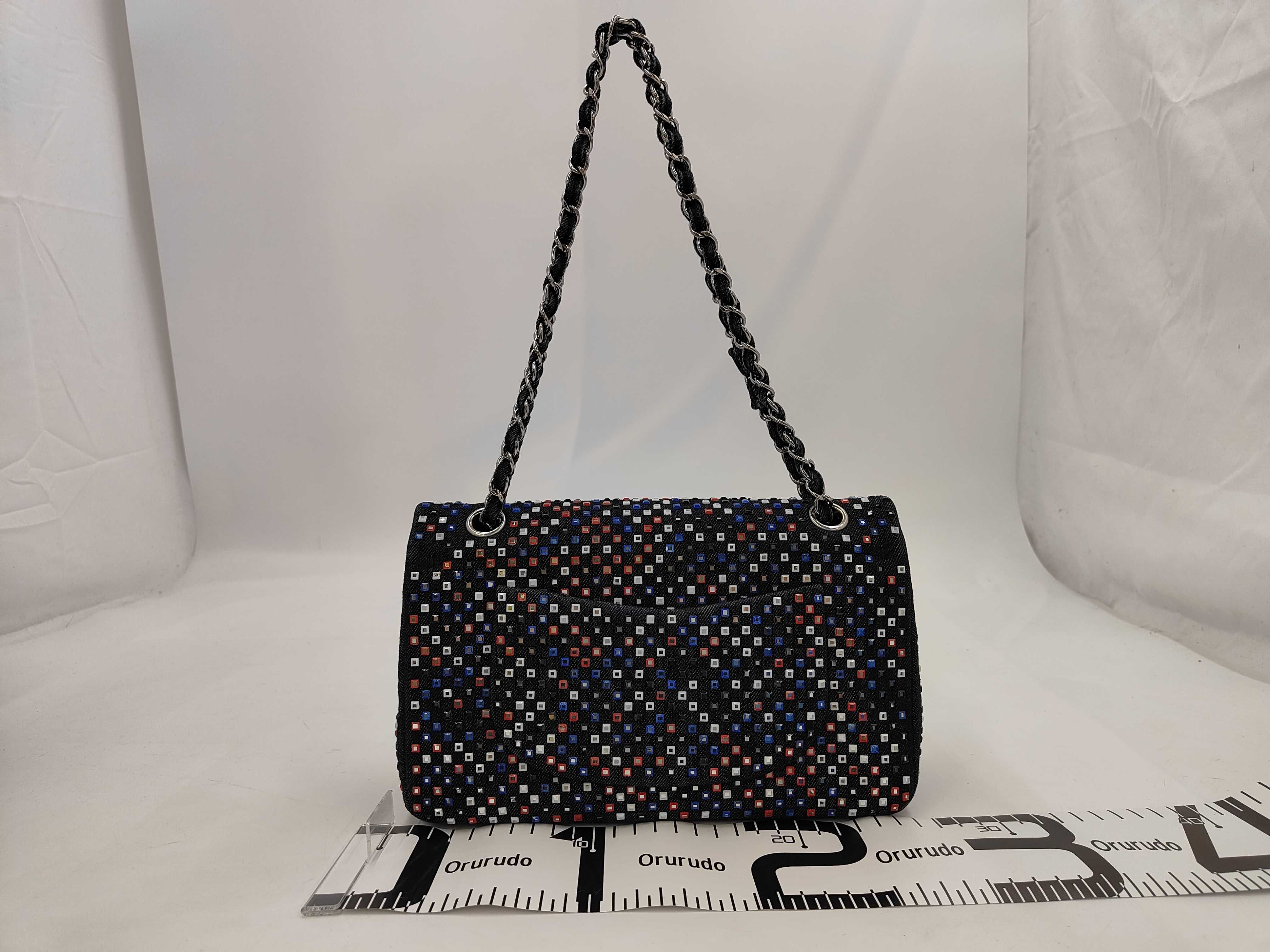 Matelassé Denim Double Flap 2-Way Chain Shoulder Bag — view 2