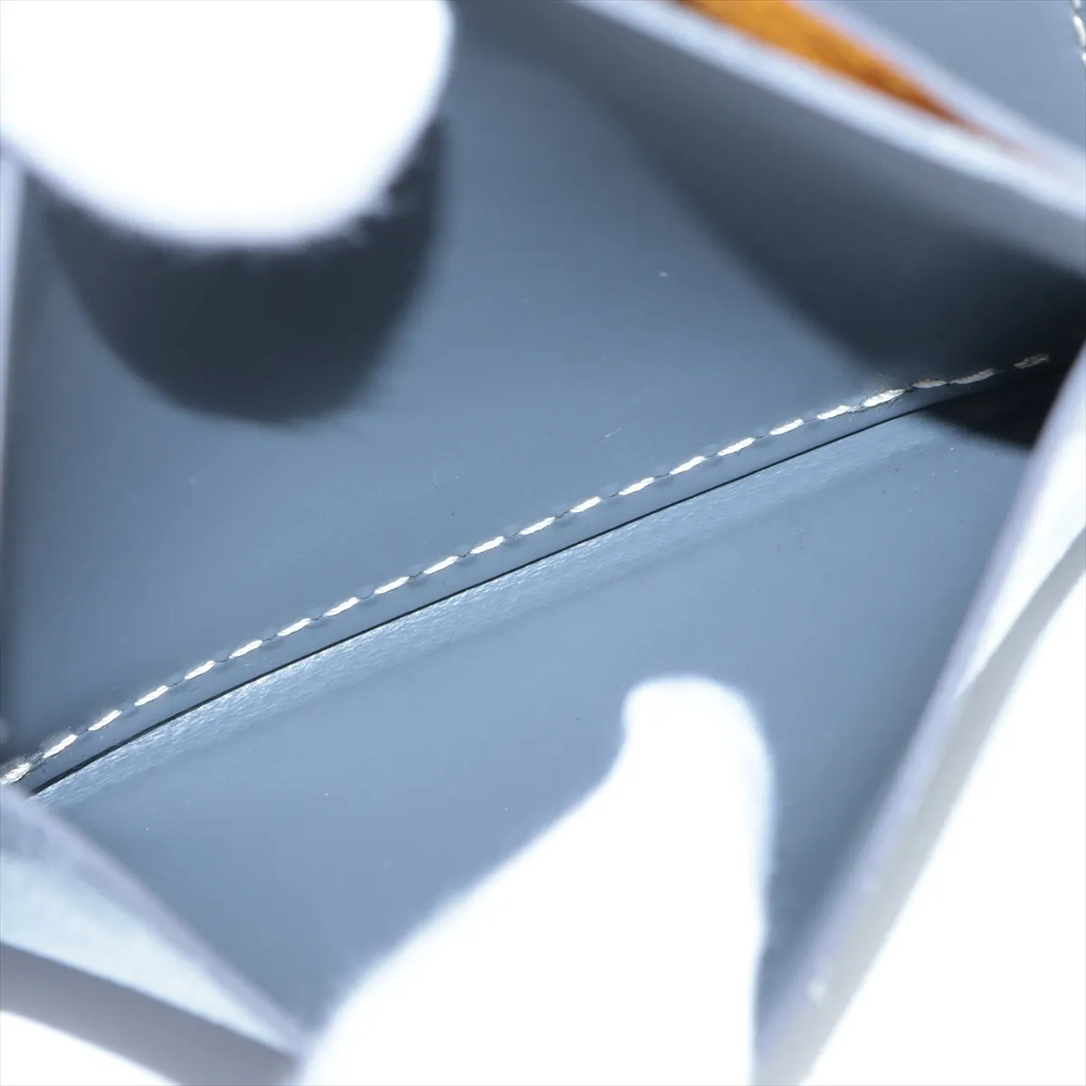 Marigny PVC x Leather Compact Wallet, Gray — view 5