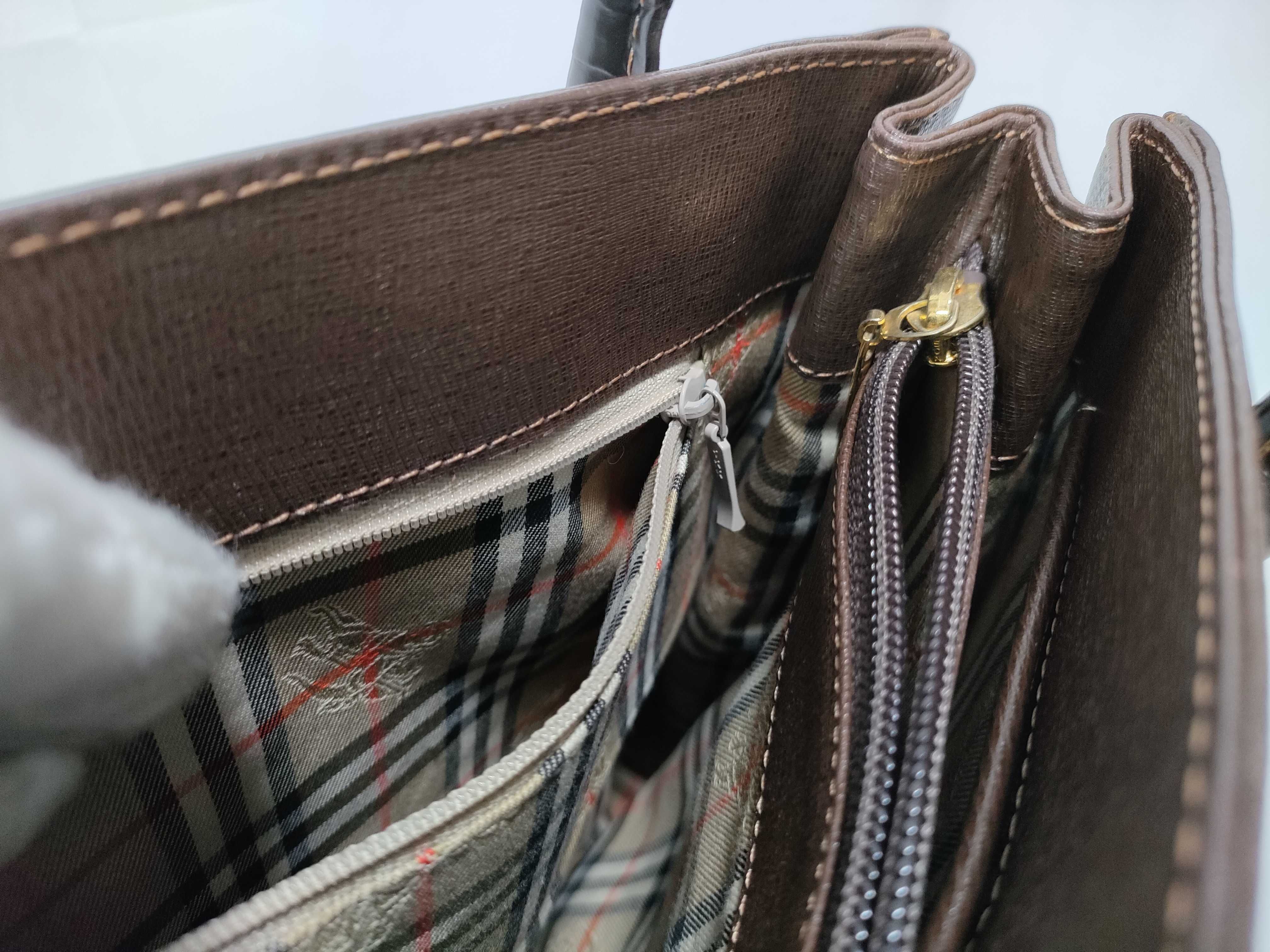 handbag, Nova Check pattern, leather, brown. — view 12