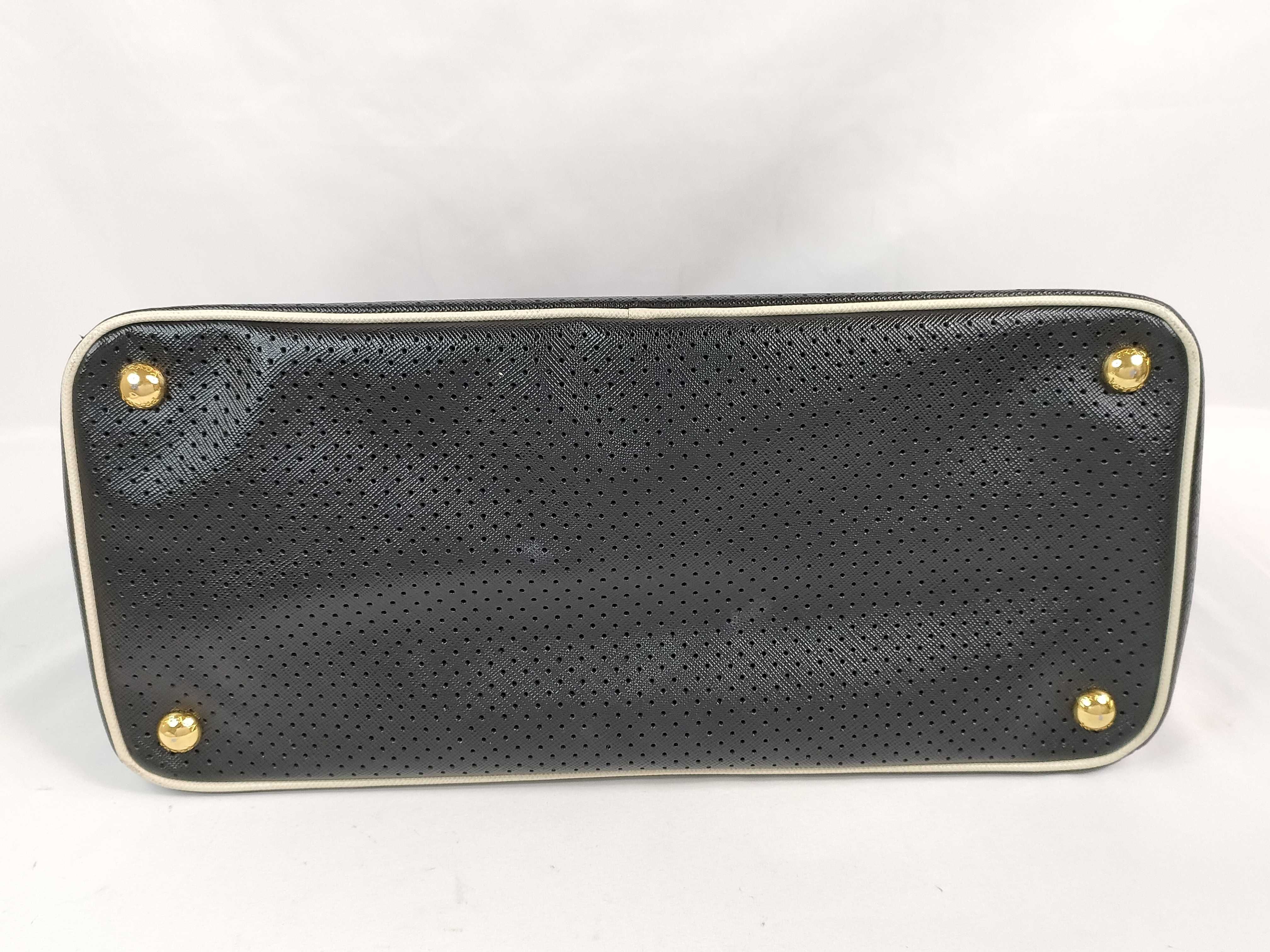 Saffiano Perforated Leather Handbag Black BN1875 Handbag — view 8