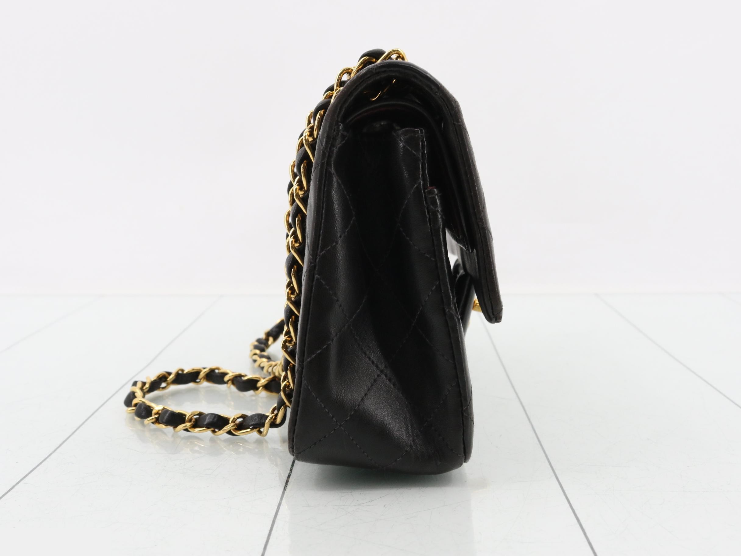 Lambskin Double Flap Chain Shoulder Bag — view 4