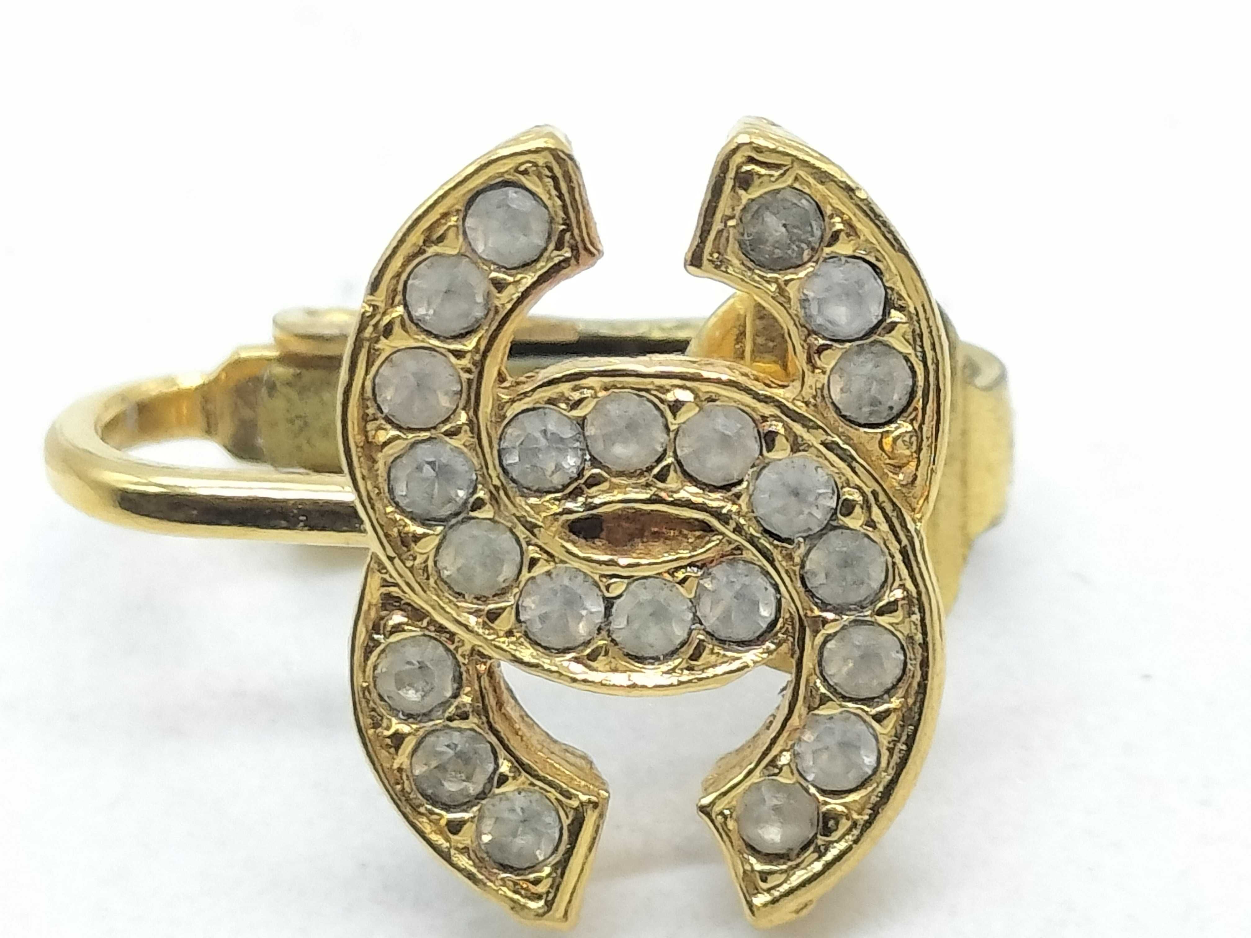Earrings, Coco Mark, Rhinestone, 2092 Gold Earrings — view 2