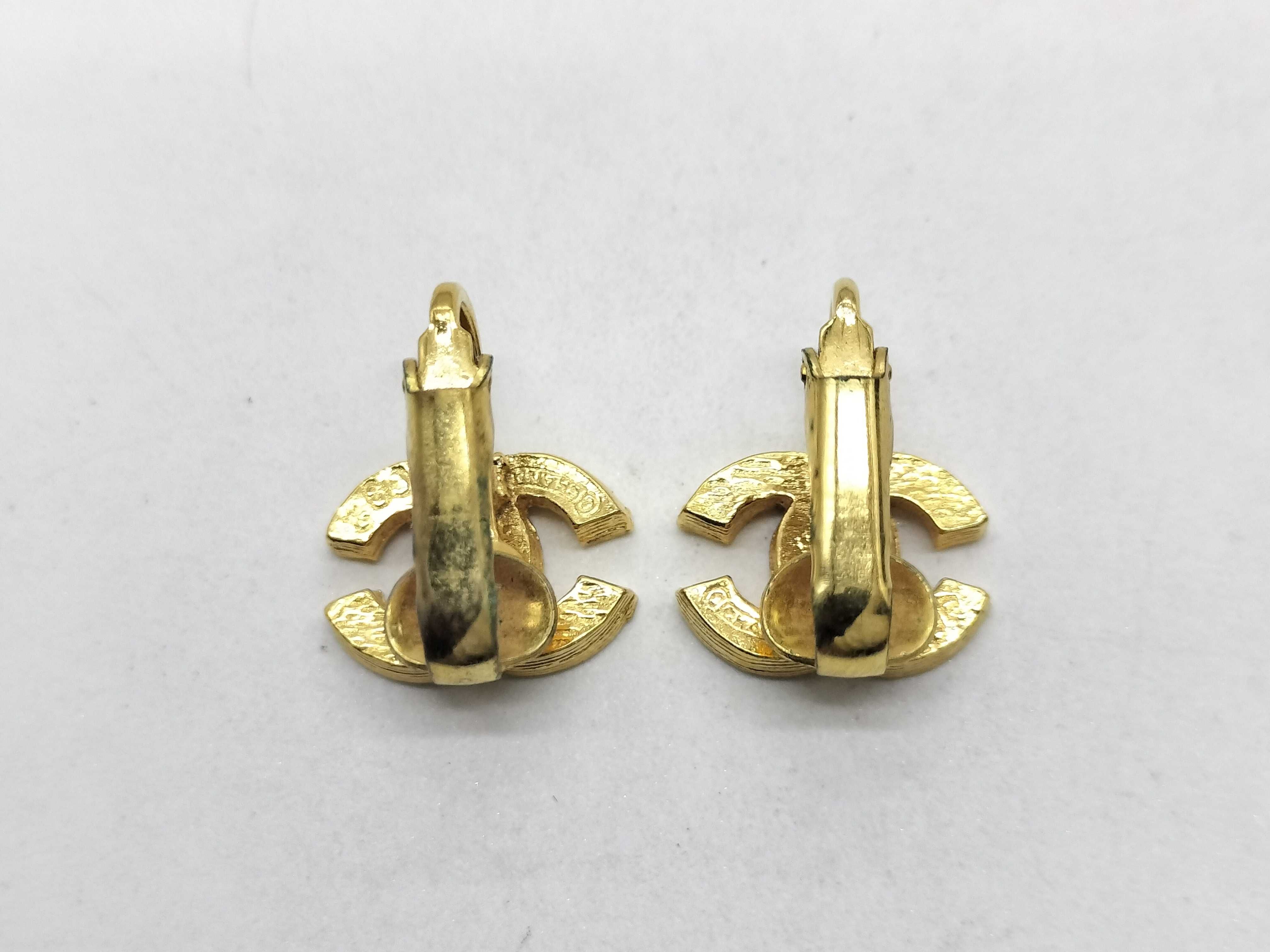 Earrings, Coco Mark, Rhinestone, 2092 Gold Earrings — view 3