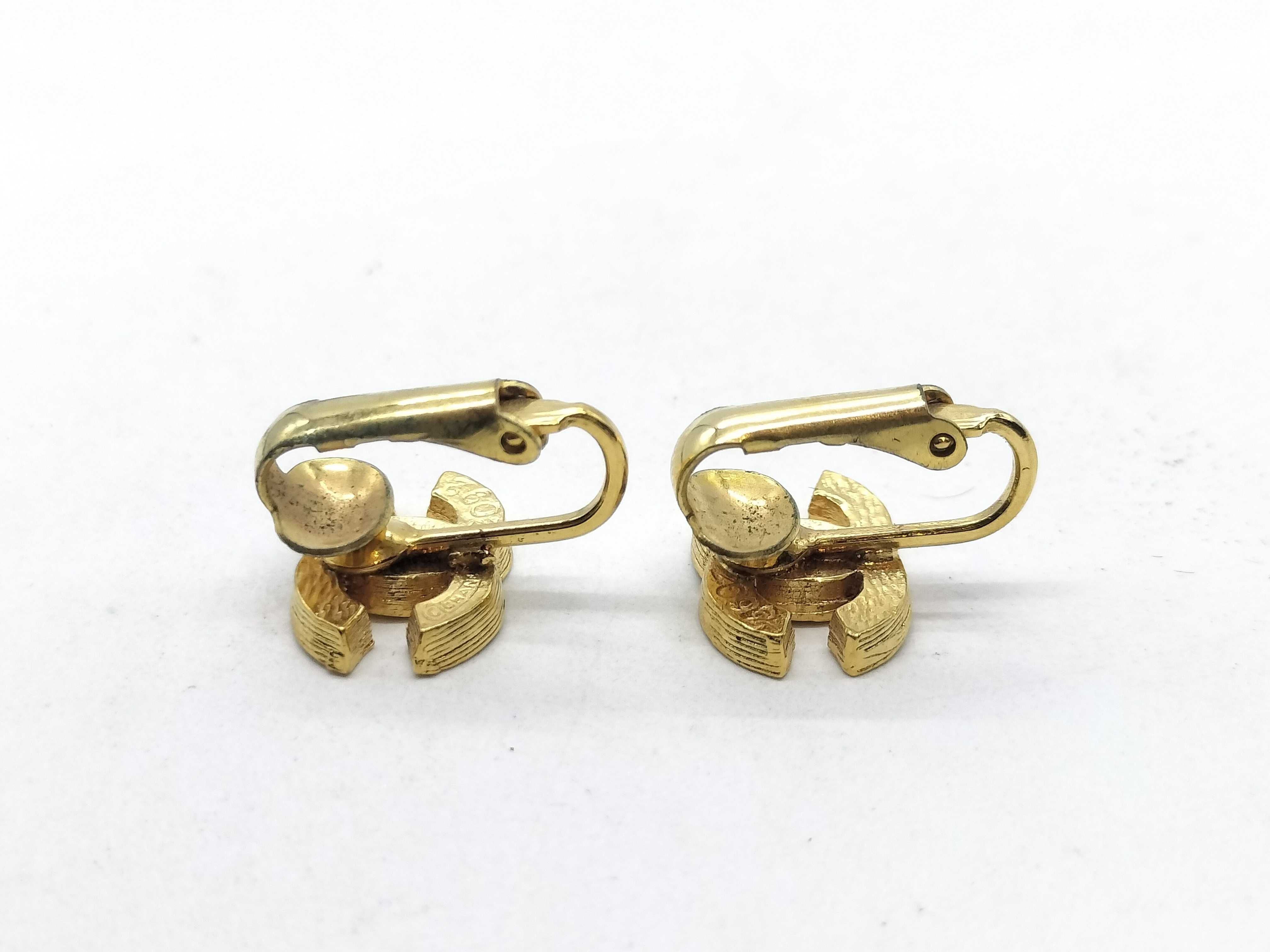 Earrings, Coco Mark, Rhinestone, 2092 Gold Earrings — view 5
