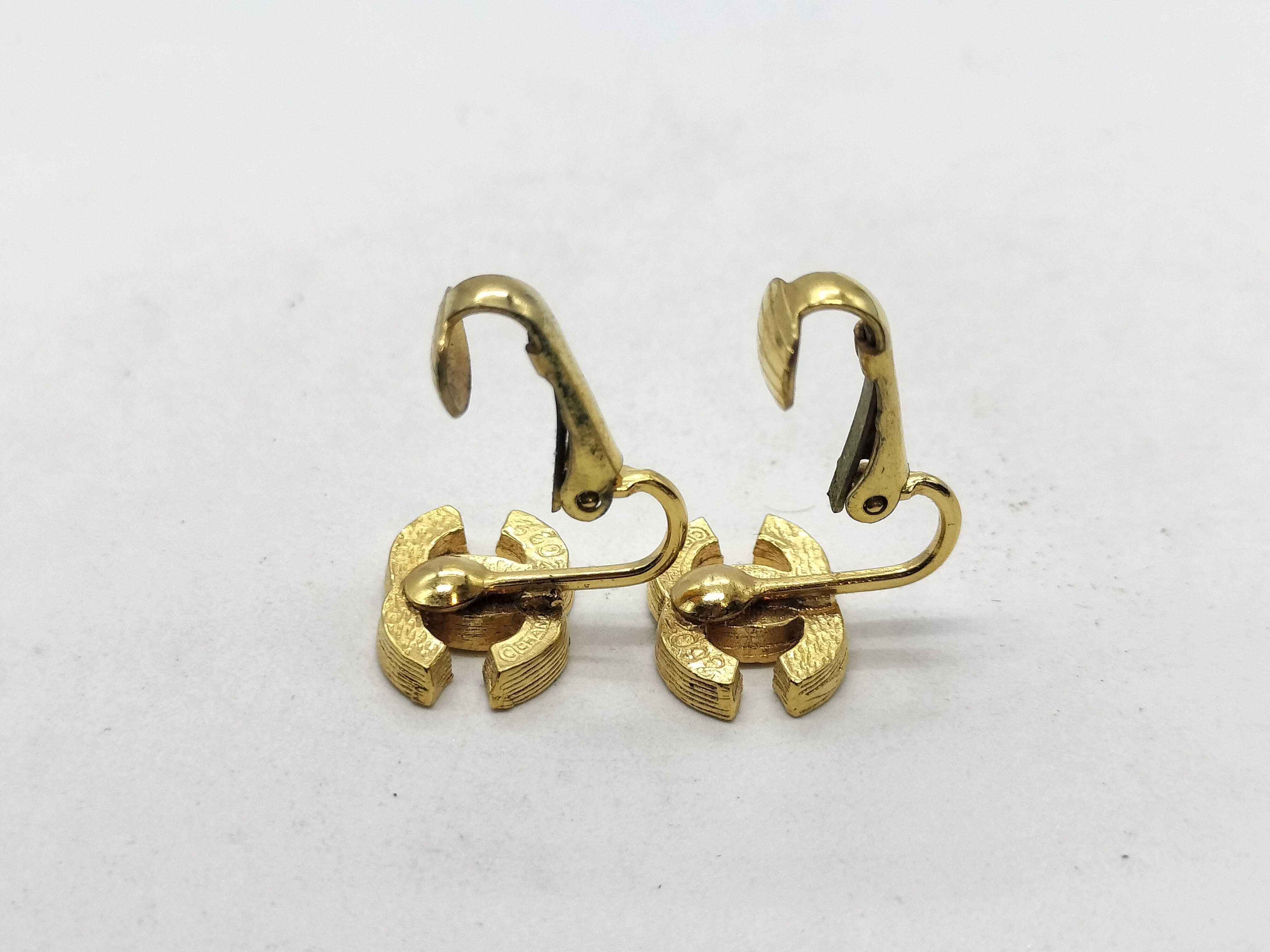 Earrings, Coco Mark, Rhinestone, 2092 Gold Earrings — view 6